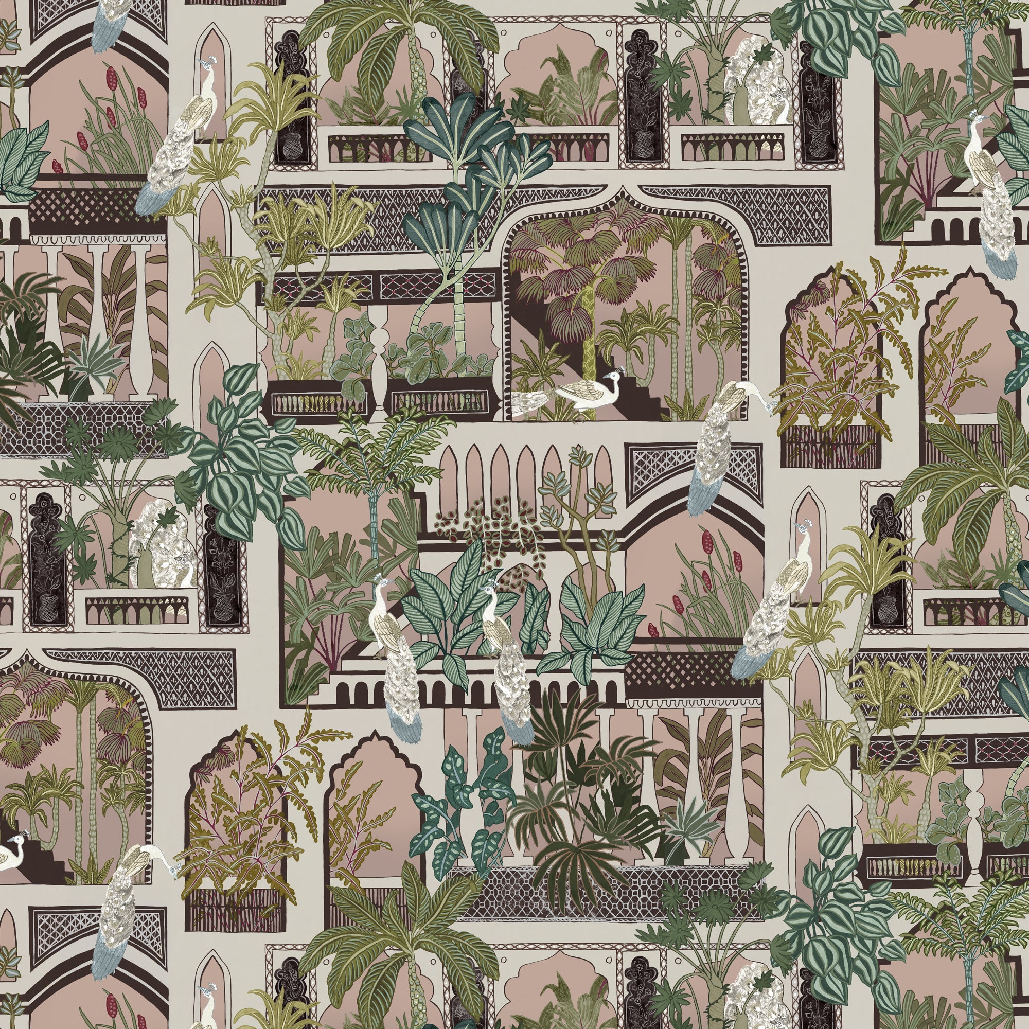 Josephine Munsey Peacock Arches Wallpaper-Beaumonde