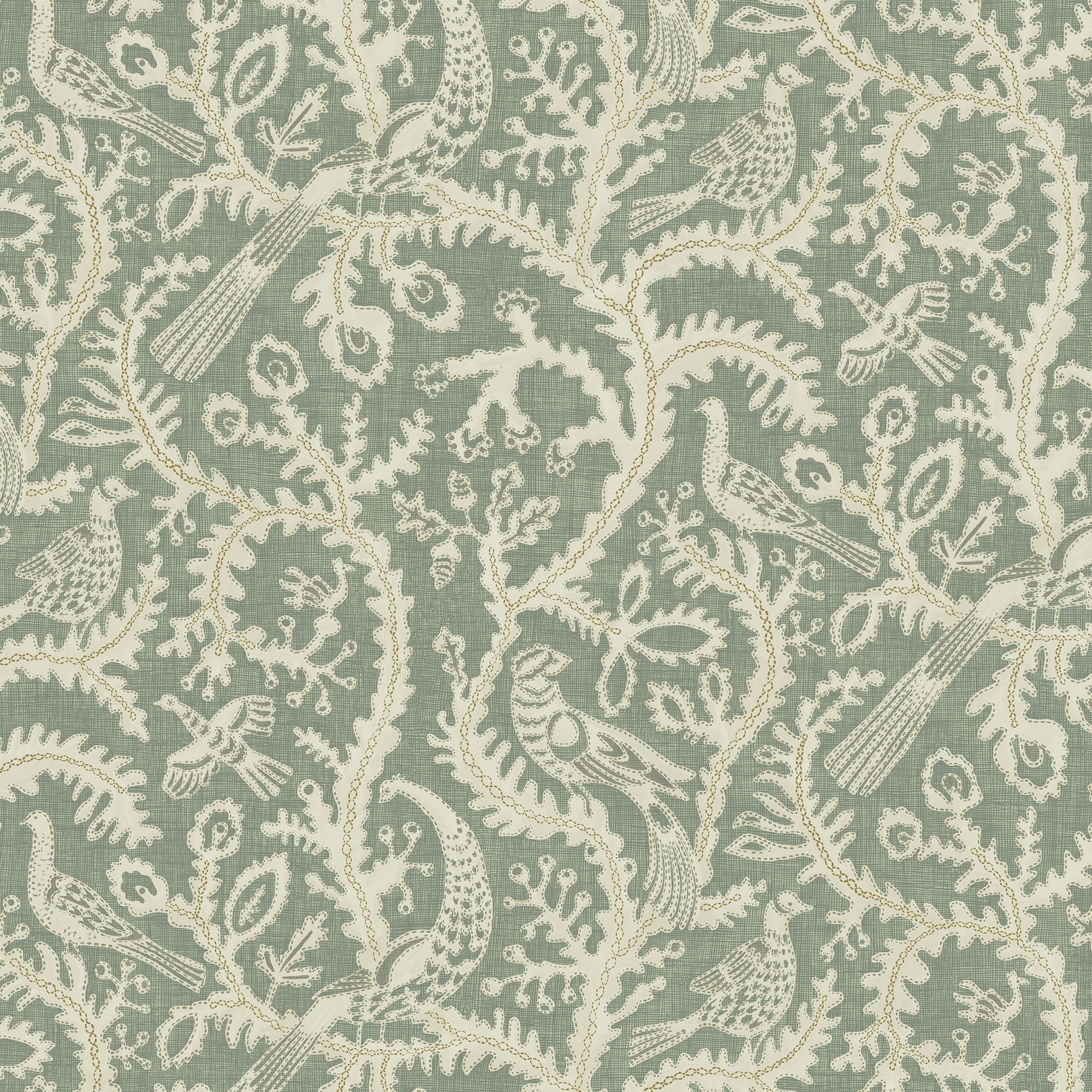 Josephine Munsey Stitched Birds Wallpaper-Beaumonde