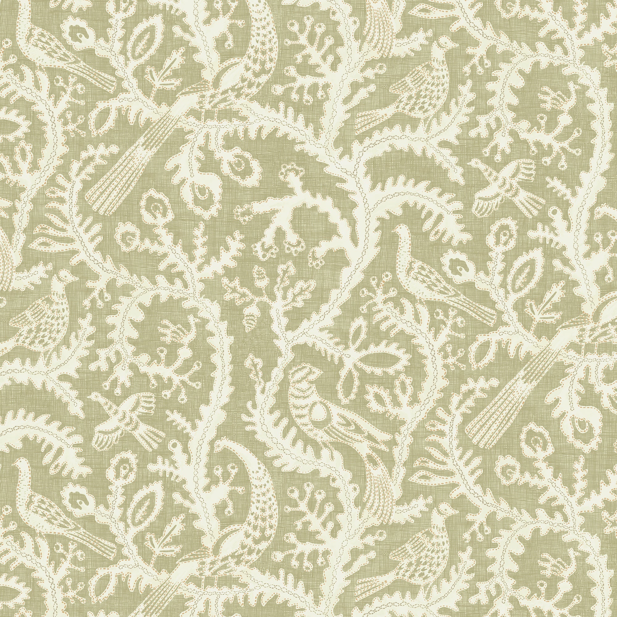 Josephine Munsey Stitched Birds Wallpaper-Beaumonde