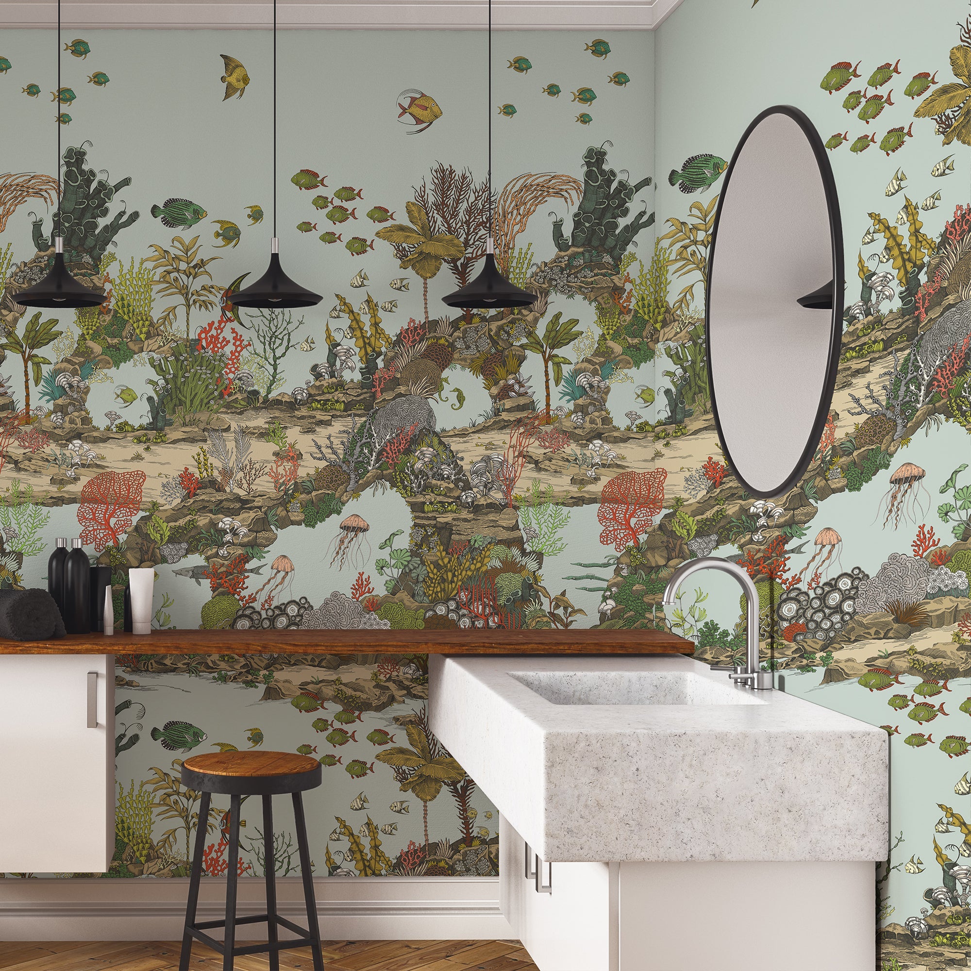 Josephine Munsey Underwater Jungle Wallpaper-Beaumonde