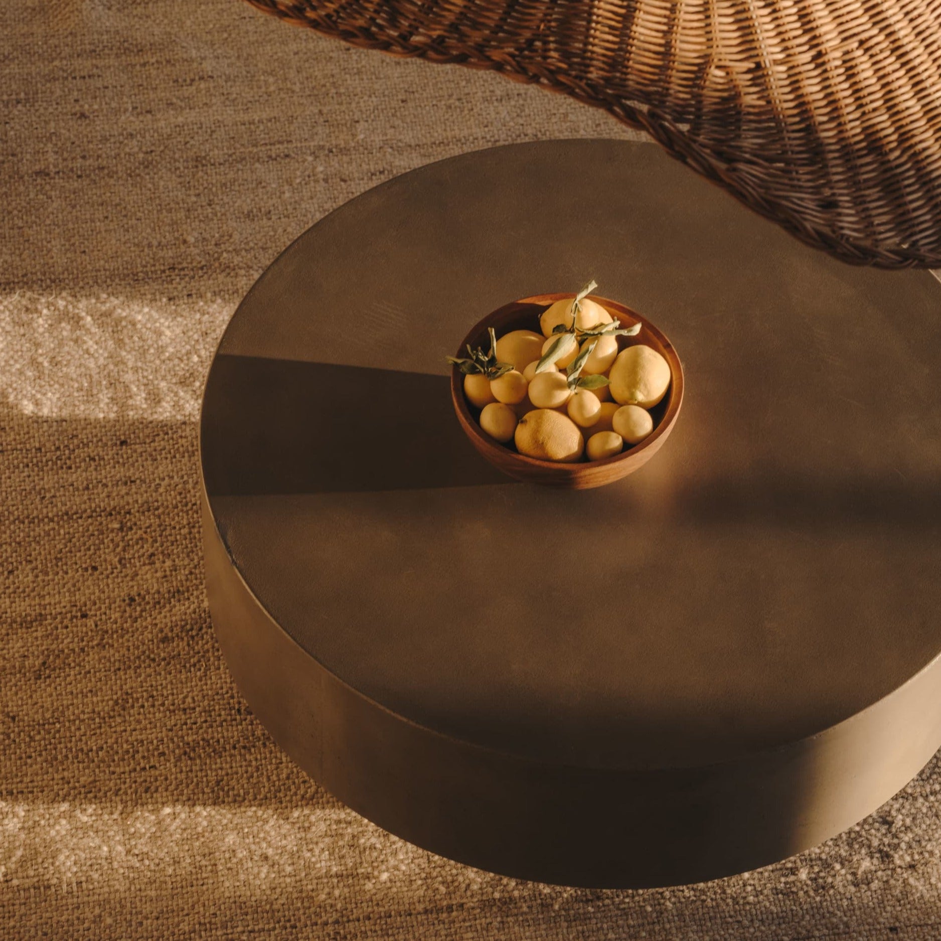 Kave Home Garbet Cement Coffee Table 80cm-Beaumonde