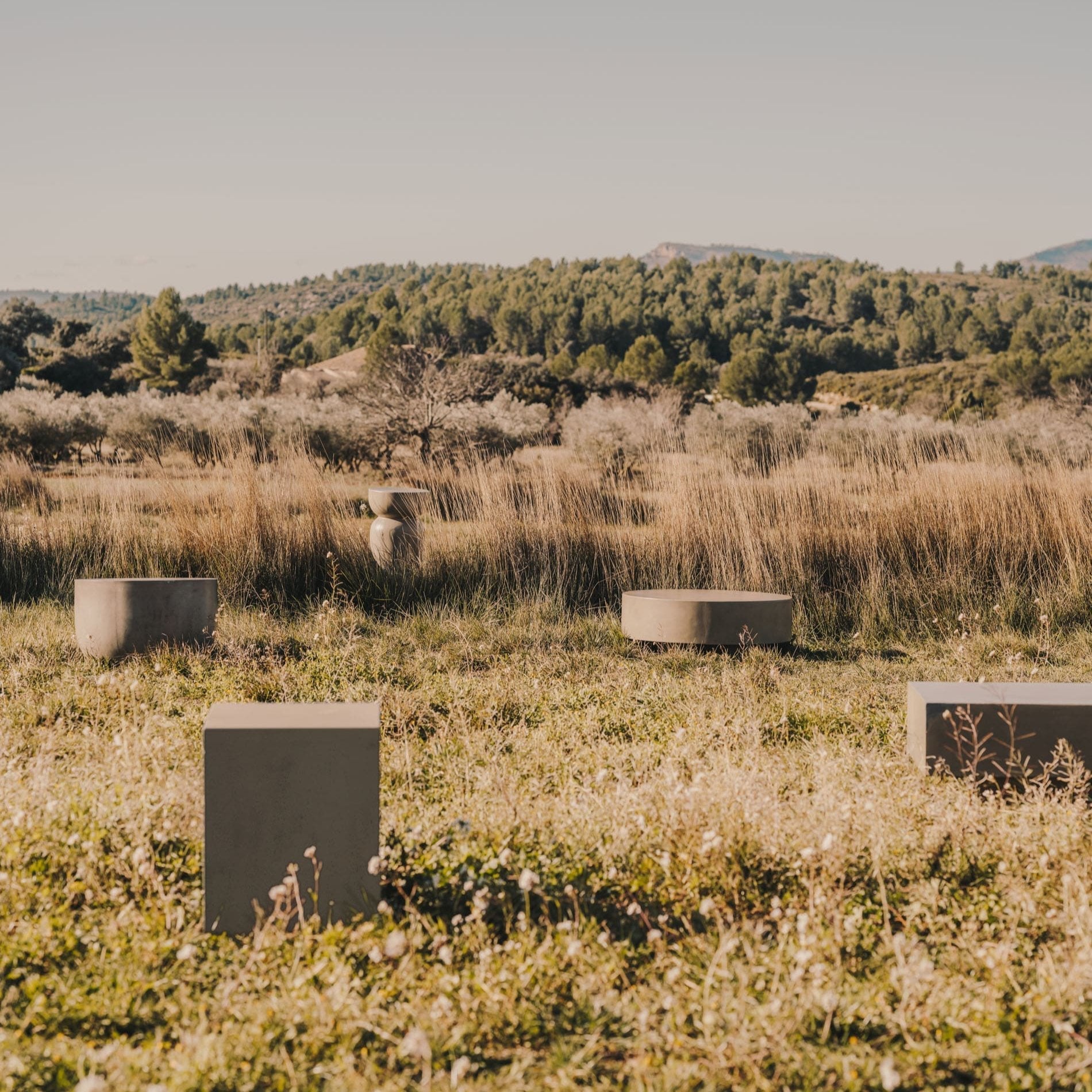 Kave Home Garbet Cement Coffee Table 80cm-Beaumonde