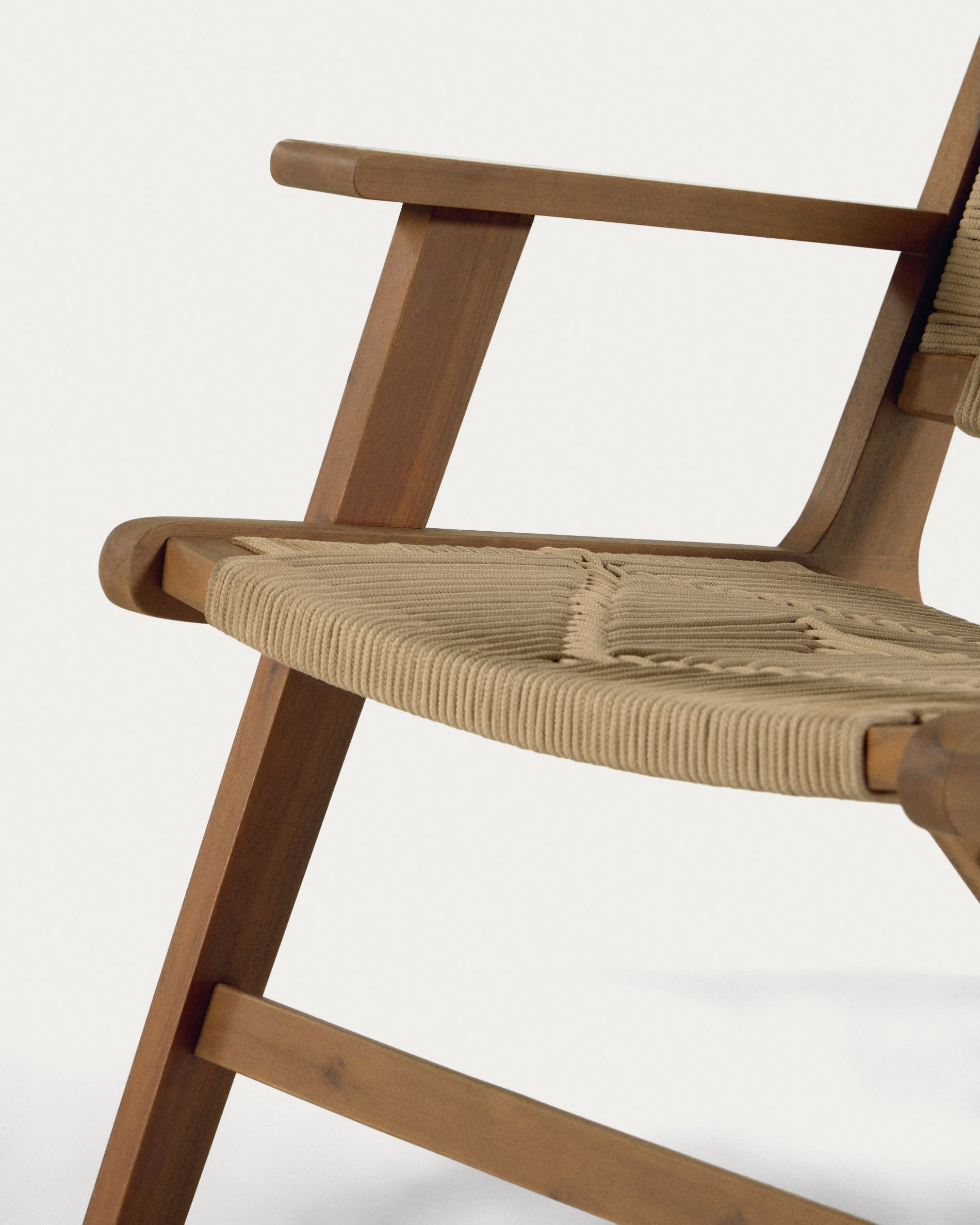 Kave Home Geralda Acacia Wood Armchair Dark Finish-Beaumonde