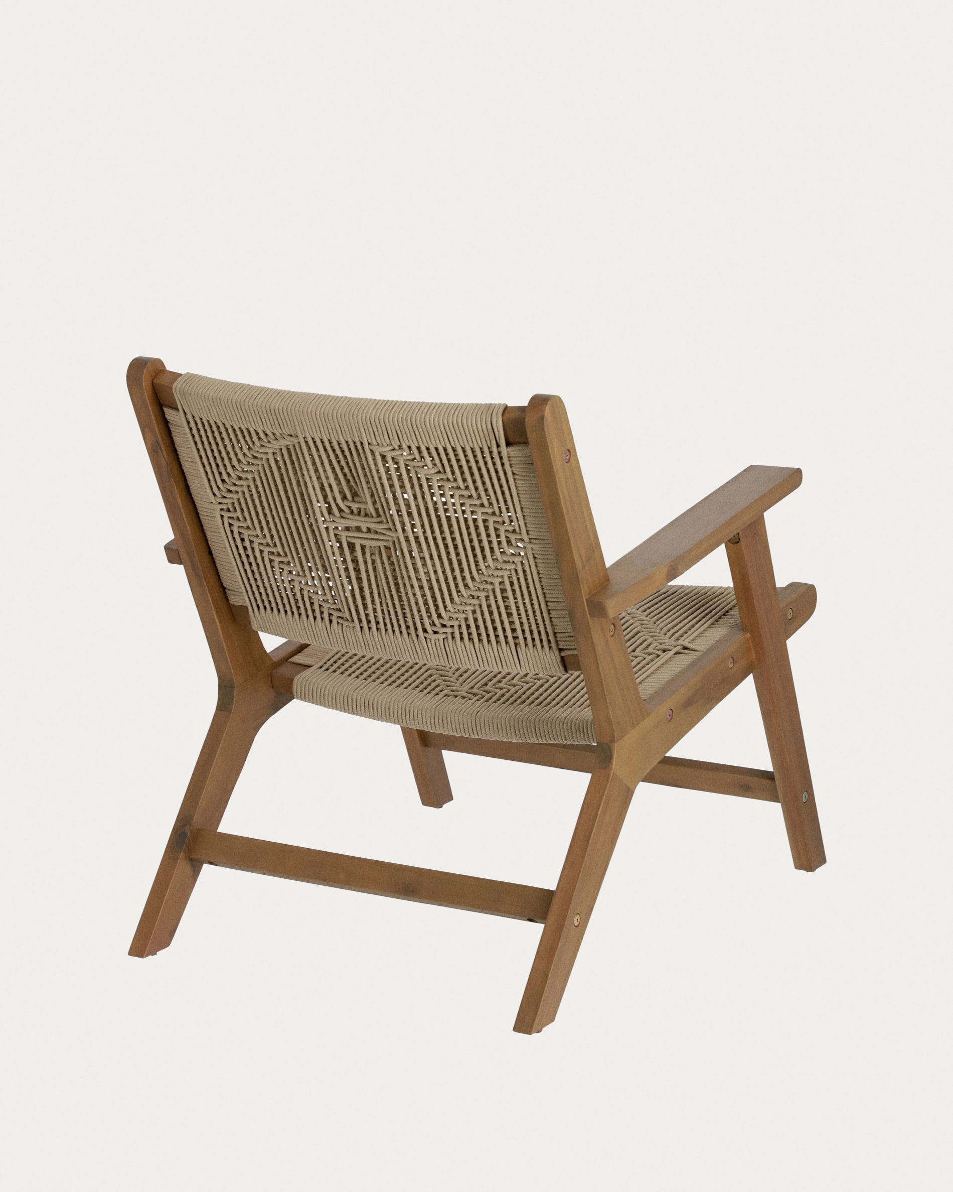 Kave Home Geralda Acacia Wood Armchair Dark Finish-Beaumonde