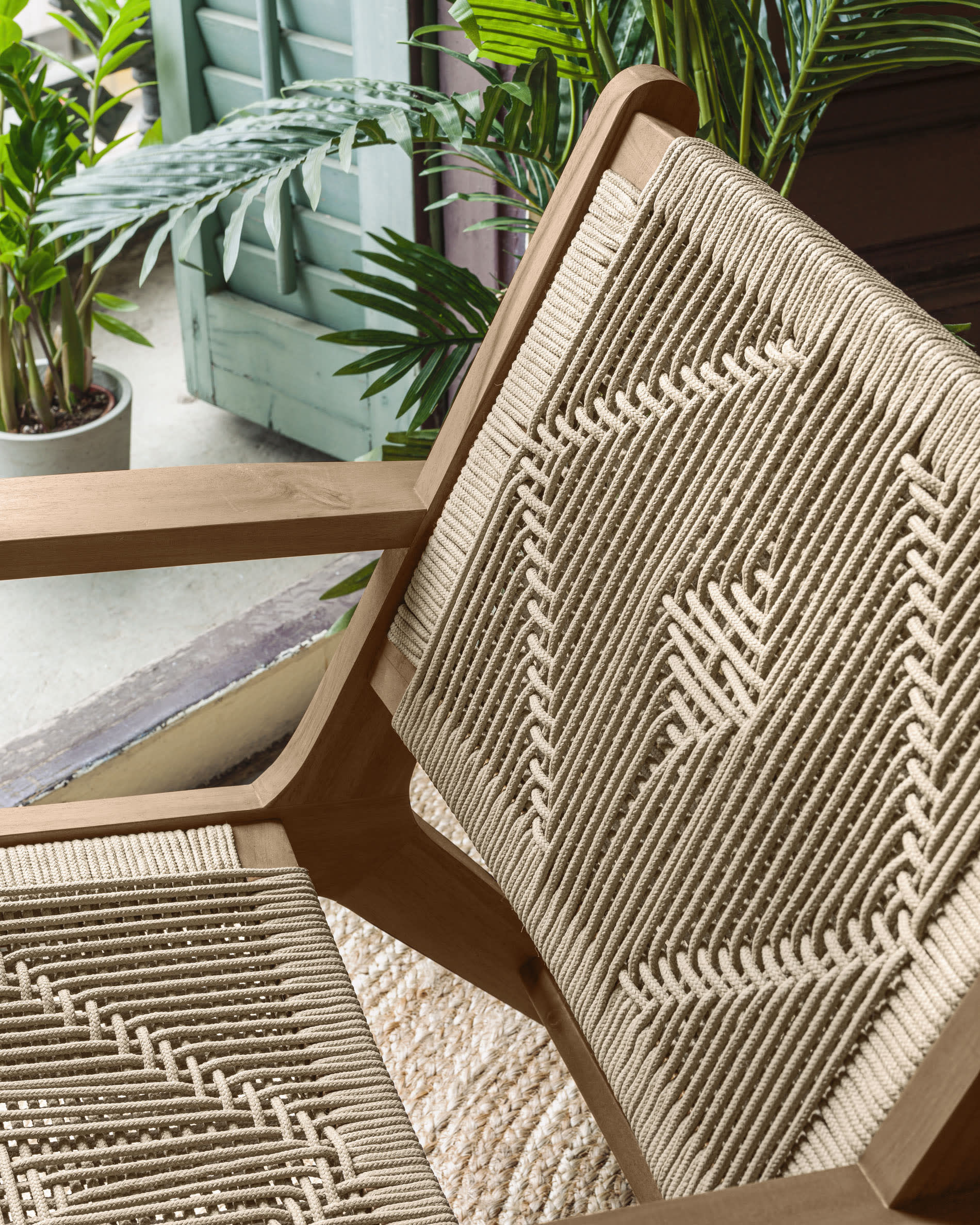 Kave Home Geralda Acacia Wood Armchair Dark Finish-Beaumonde