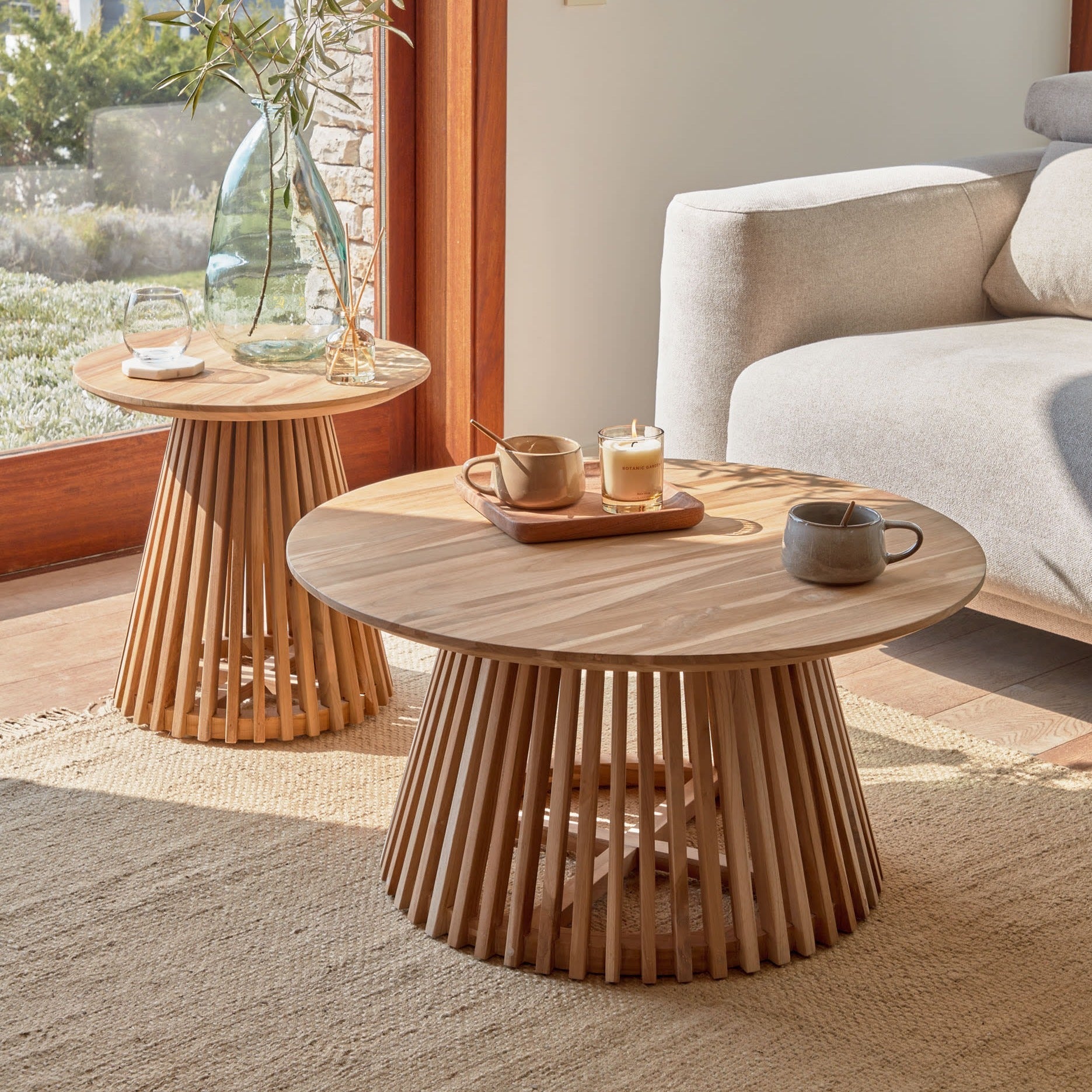 Kave Home Jeanette Natural Coffee Table 80cm-Beaumonde