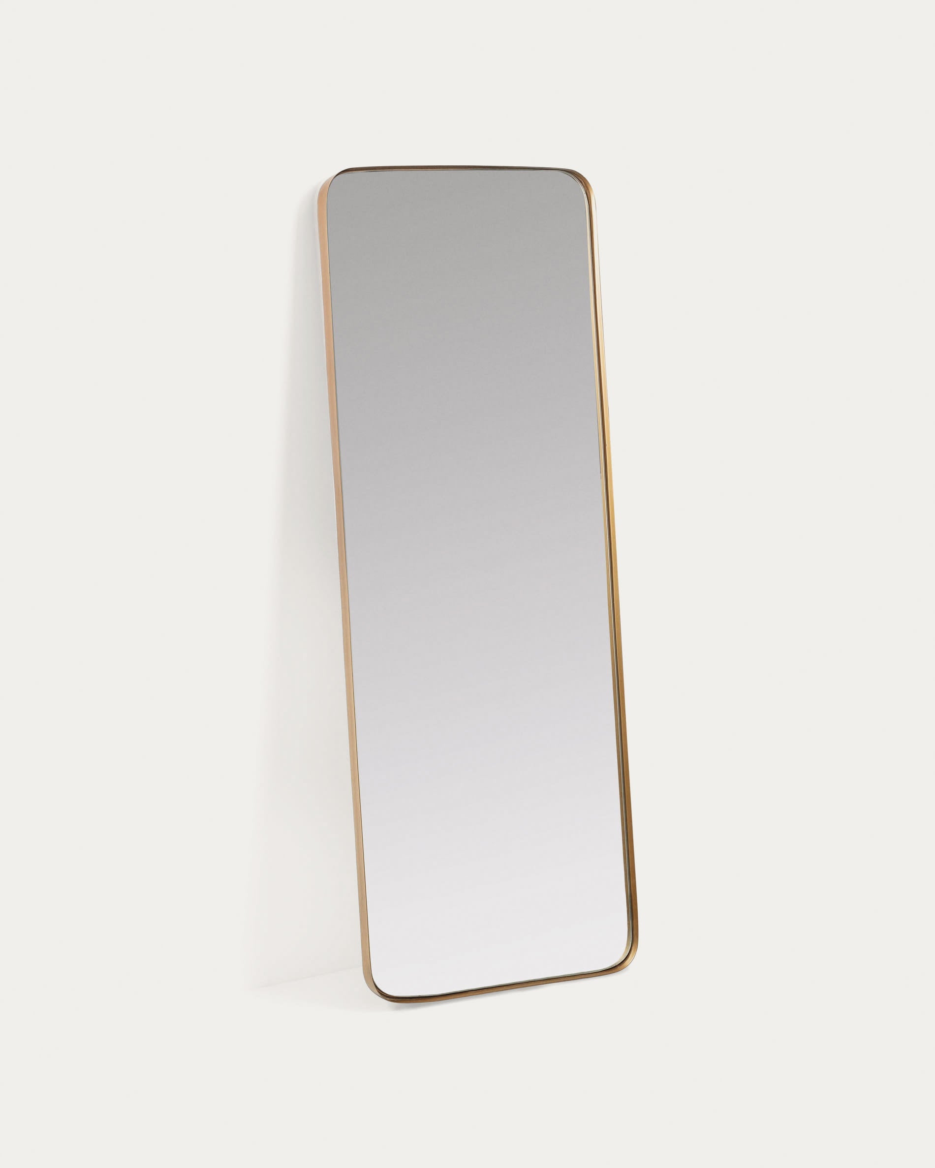 Kave Home Marco Gold Metal Long Mirror-Beaumonde
