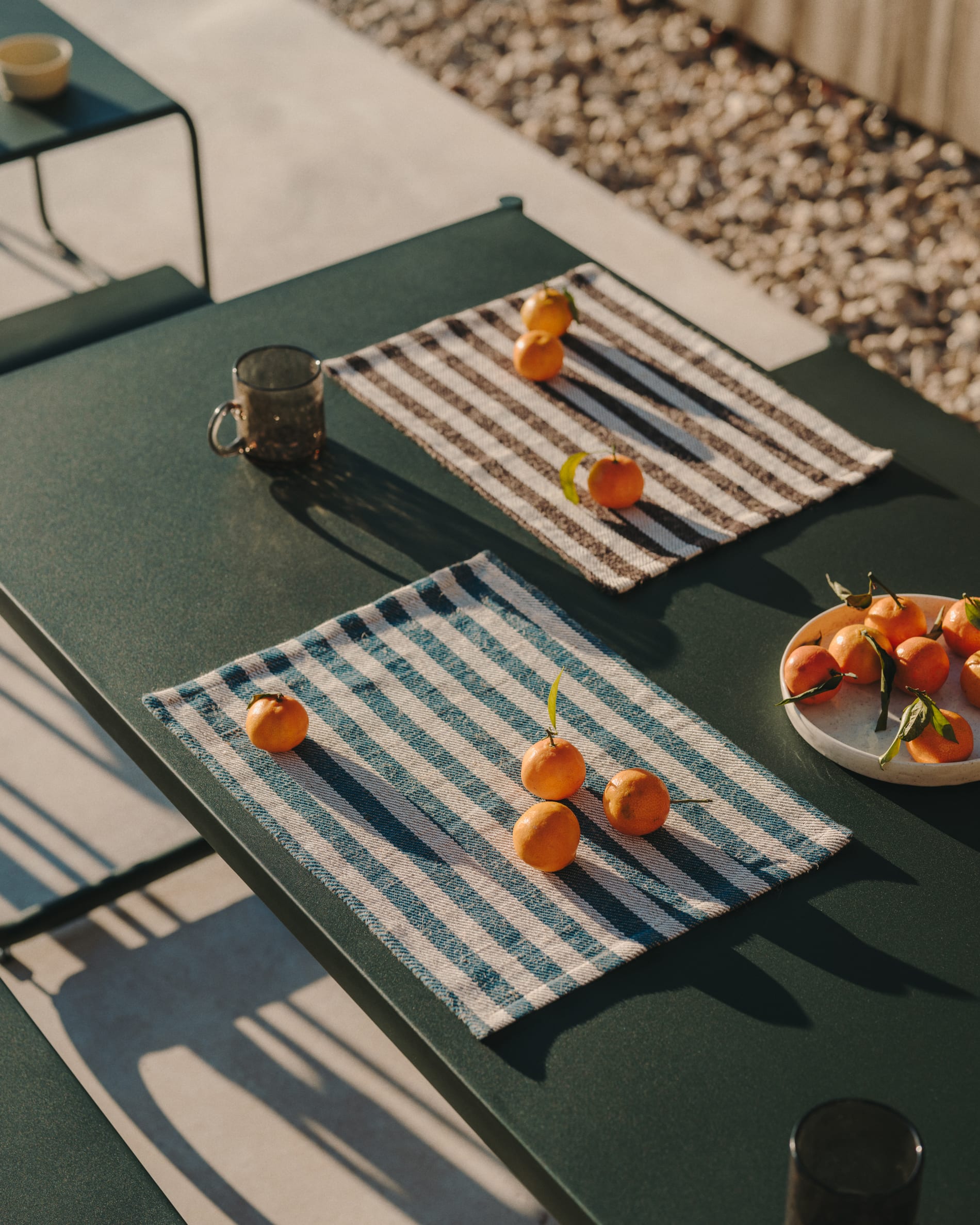 Kave Home Sotil Set of 2 Galvanised Steel Benches and Table-Beaumonde