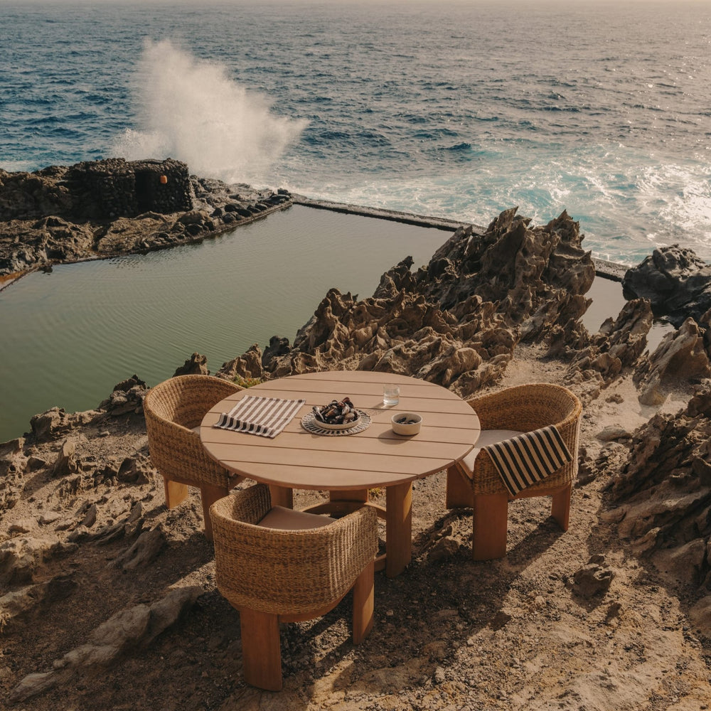 Kave Home Xoriguer Round Solid Eucalyptus Wood Dining Table-Beaumonde