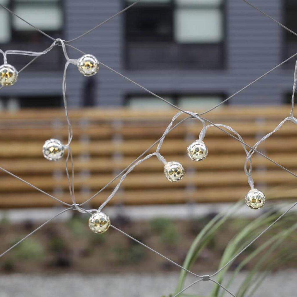 Kikkerland Silver Globe Rope Chain Lights - Nickel-Beaumonde