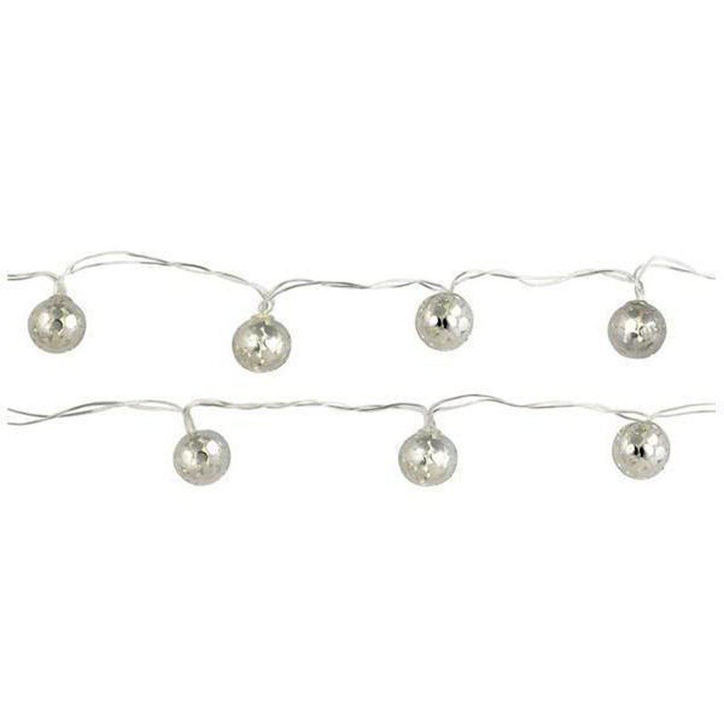 Kikkerland Silver Globe Rope Chain Lights - Nickel-Beaumonde