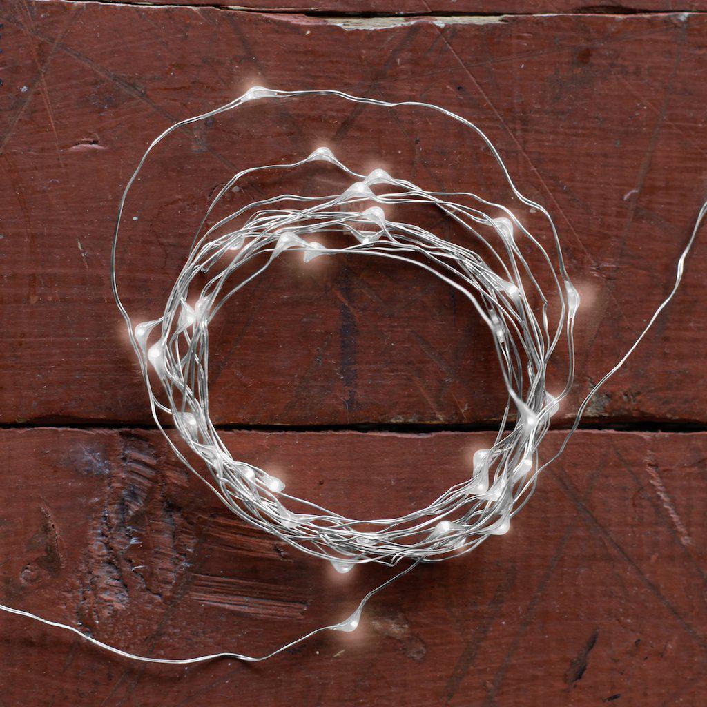 Kikkerland White Silver Micro Fairy Lights-Beaumonde