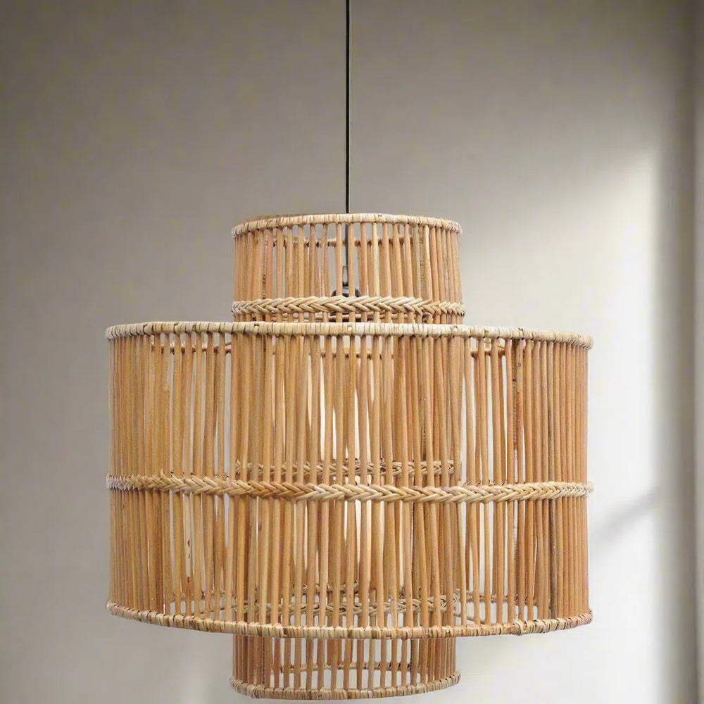 Libra Interiors Seminyak Rattan Bamboo Pendant Lamp-Beaumonde