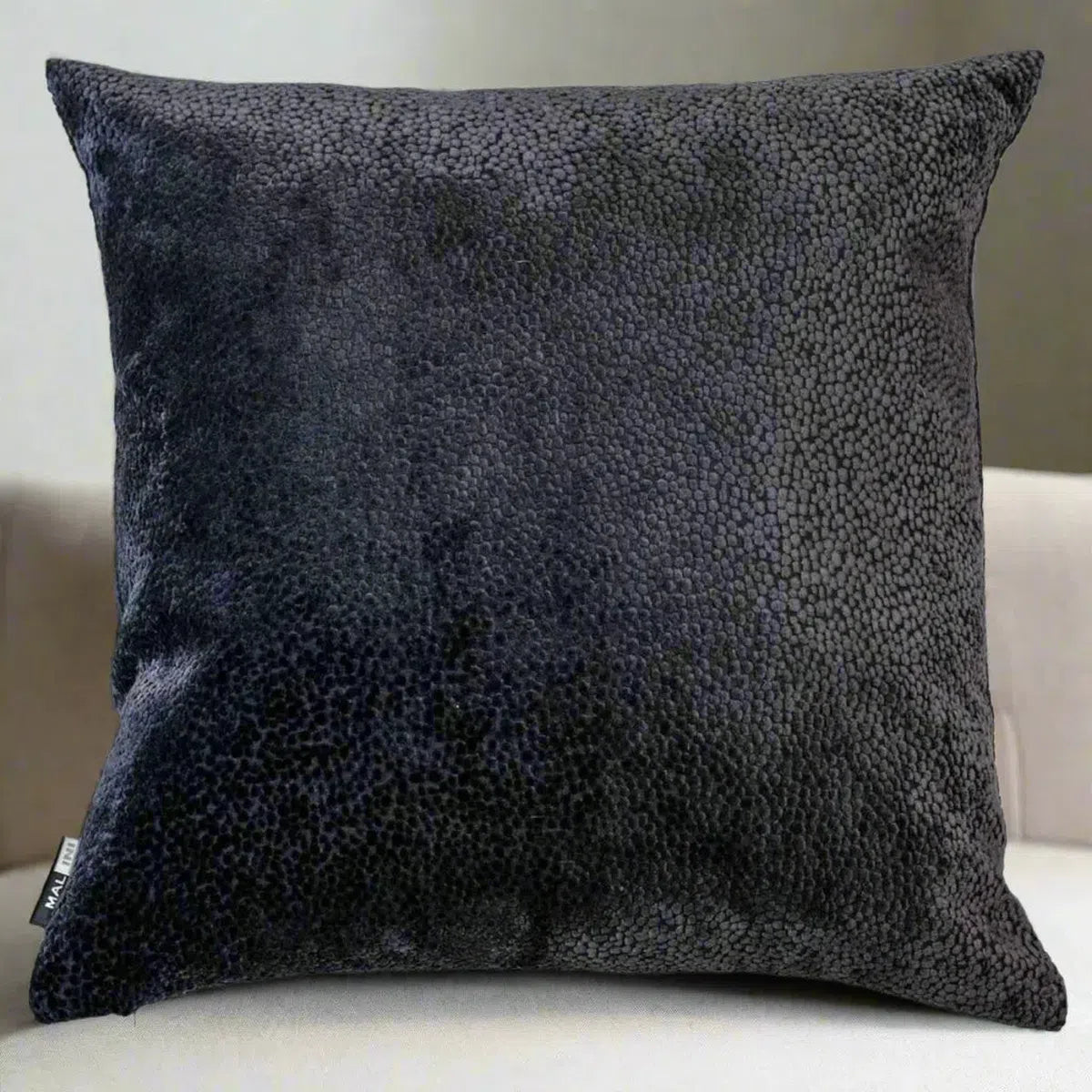 Malini Bingham Cut Velvet Cushion In Black-Beaumonde
