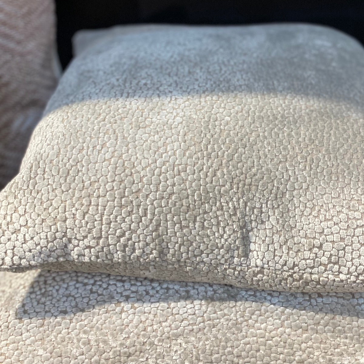 Malini Bingham Cut Velvet Cushion In Cream-Beaumonde