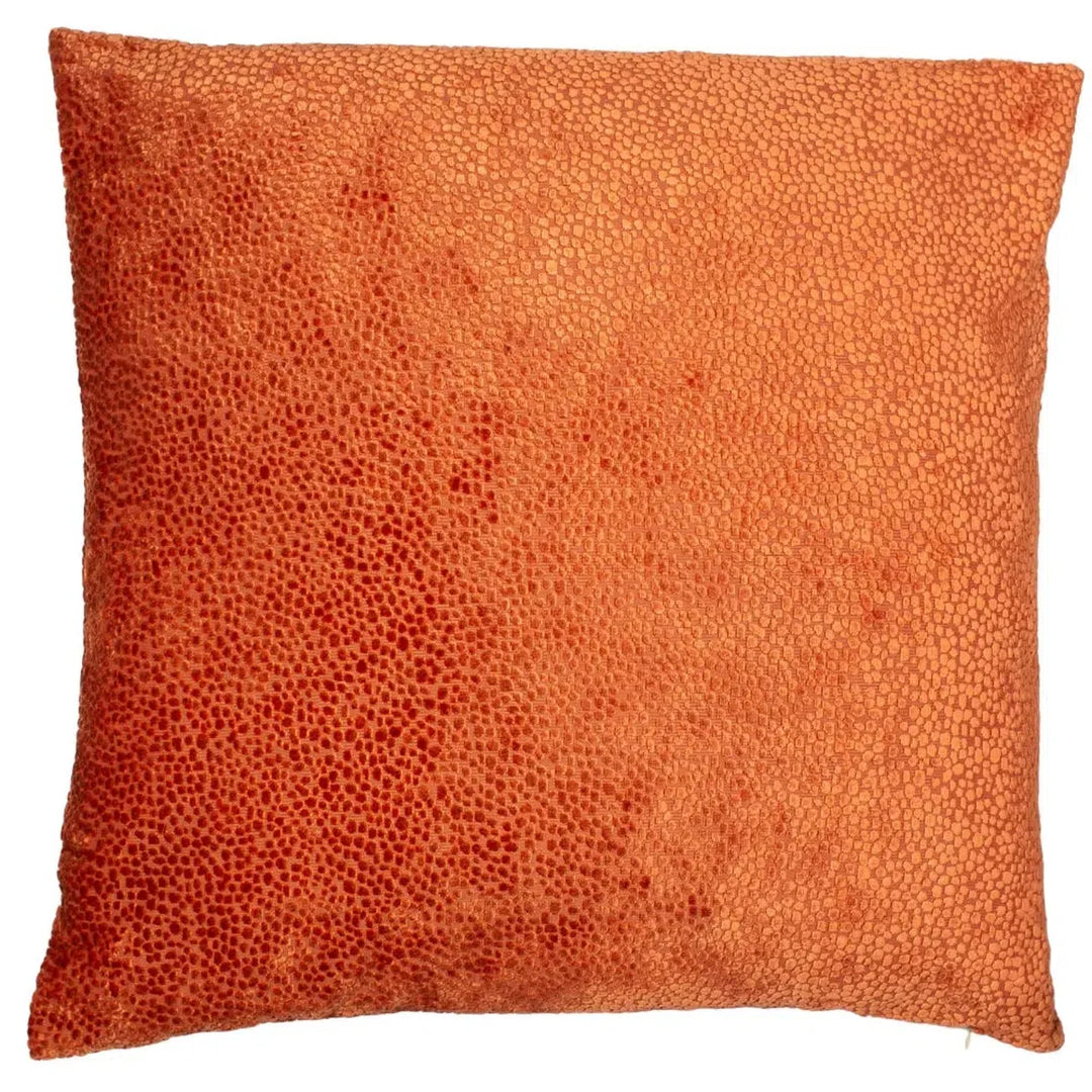 Malini Bingham Cut Velvet Cushion In Orange-Beaumonde