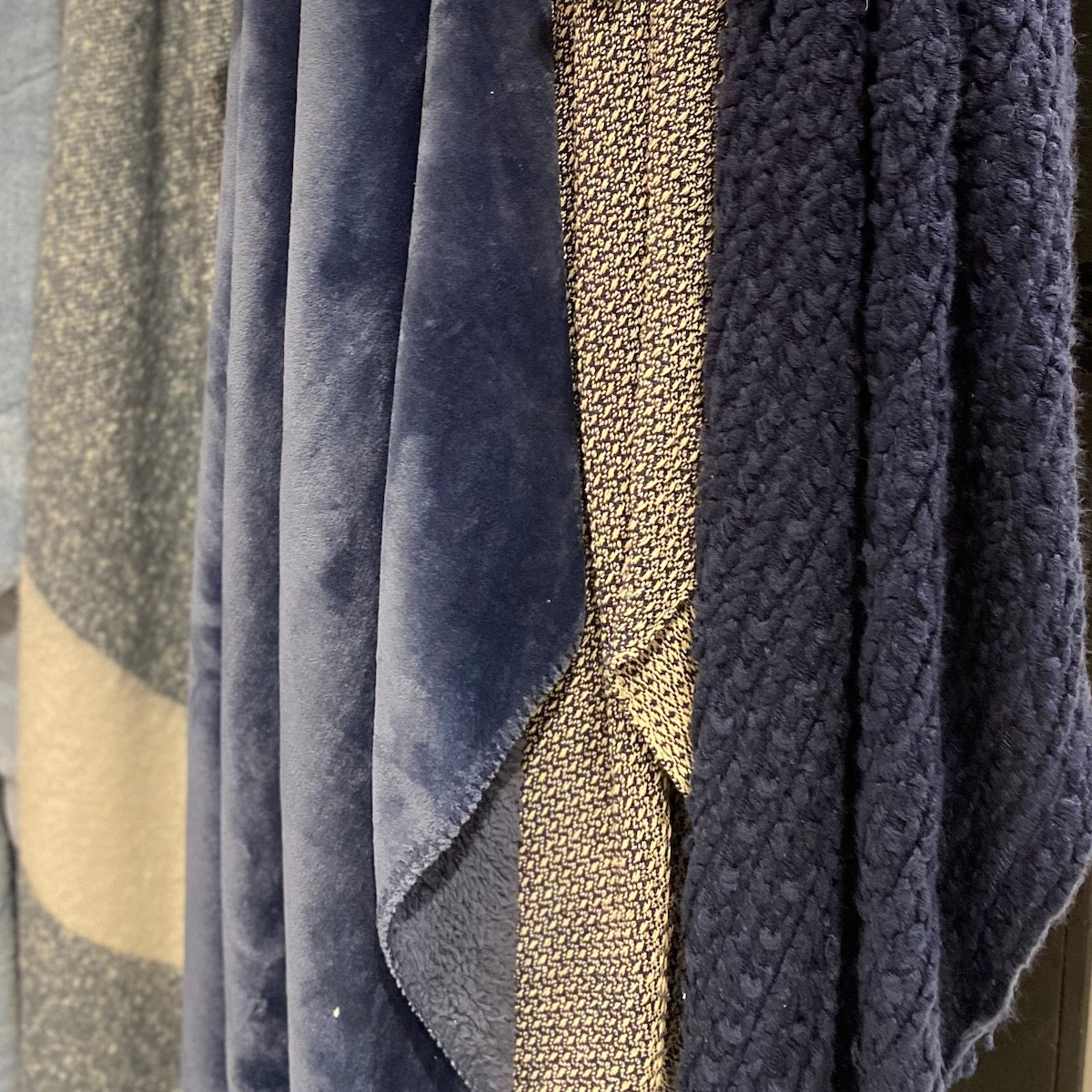 Malini Brixton Throw In Navy-Beaumonde