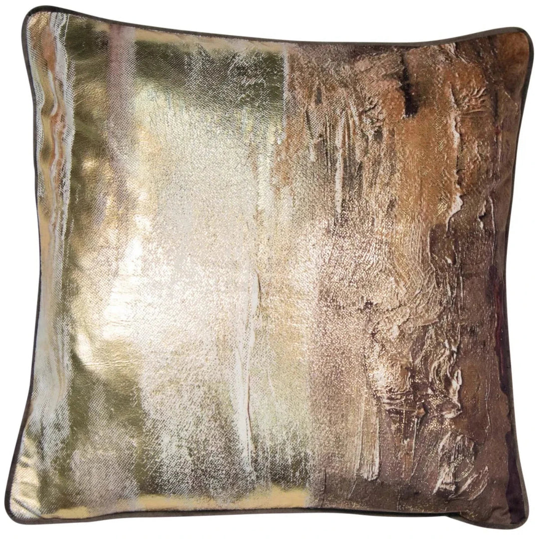 Malini Earth Abstract Cushion - Gold