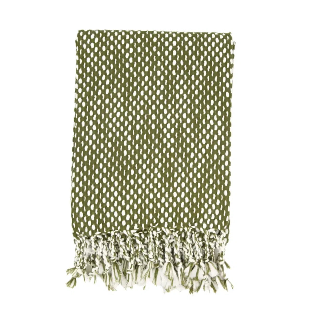 Malini Olive Raindrops Throw-Beaumonde