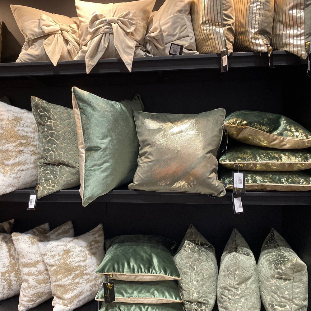 Malini Paul Moneypenny Spoton Cushion in Sage