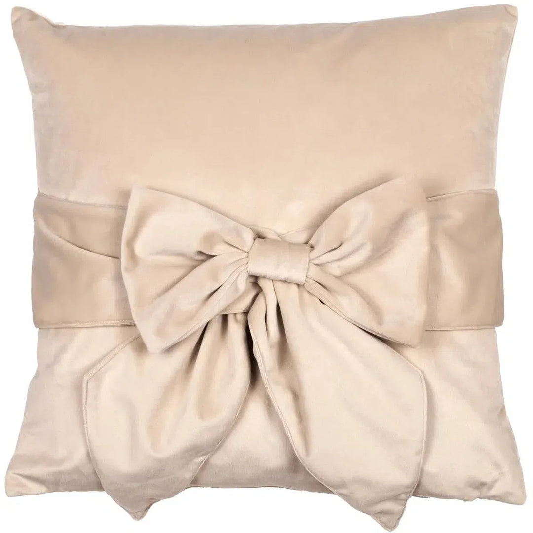 Malini Paul Moneypenny Tiedup Bow Cushion in Cream