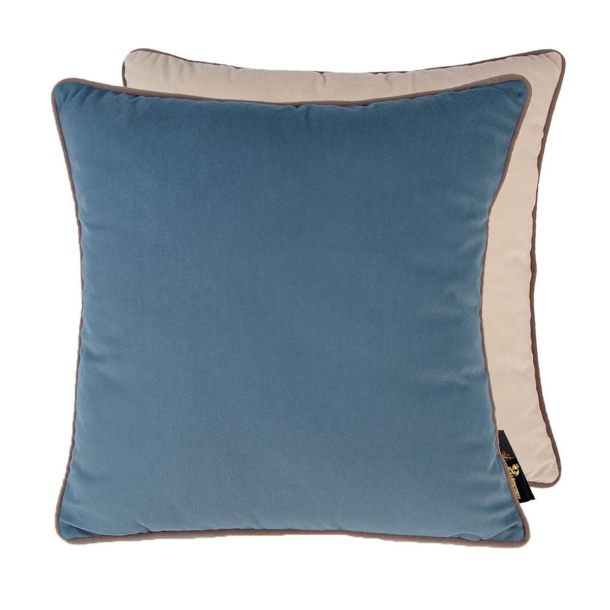 Malini Paul Moneypenny Twofaced Cushion In Blue And Champagne-Beaumonde