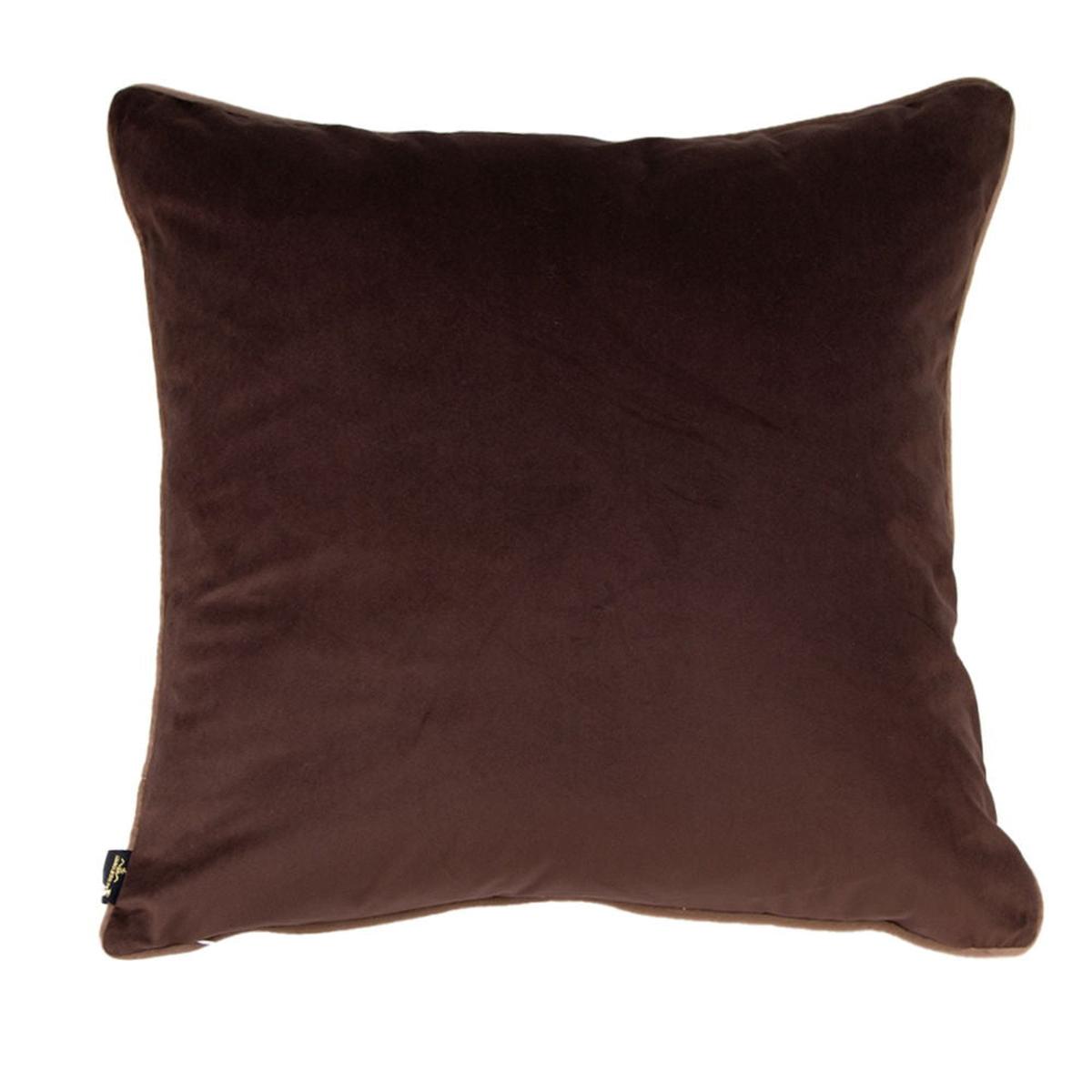 Malini Paul Moneypenny Twofaced Cushion In Mocha and Taupe-Beaumonde
