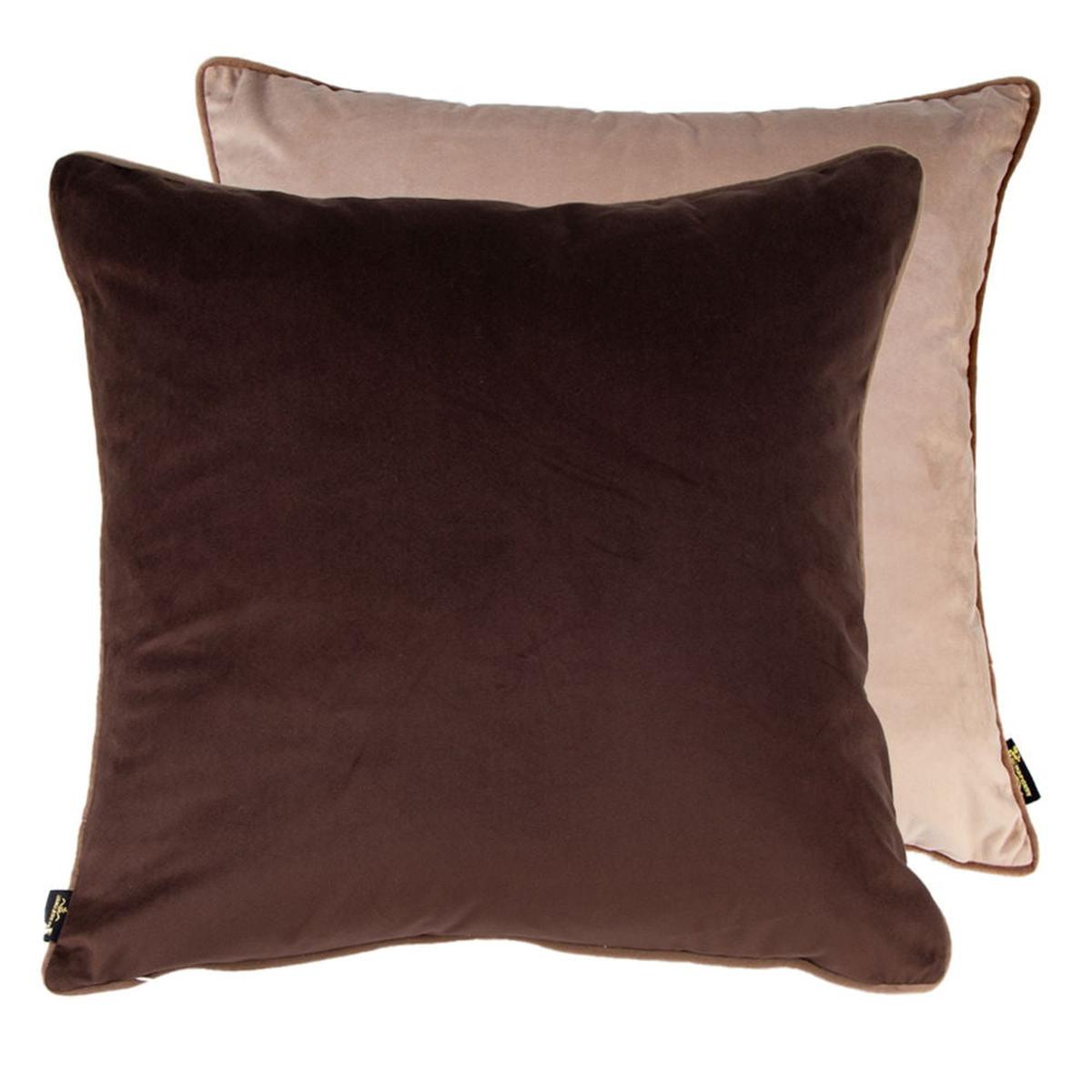 Malini Paul Moneypenny Twofaced Cushion In Mocha and Taupe-Beaumonde