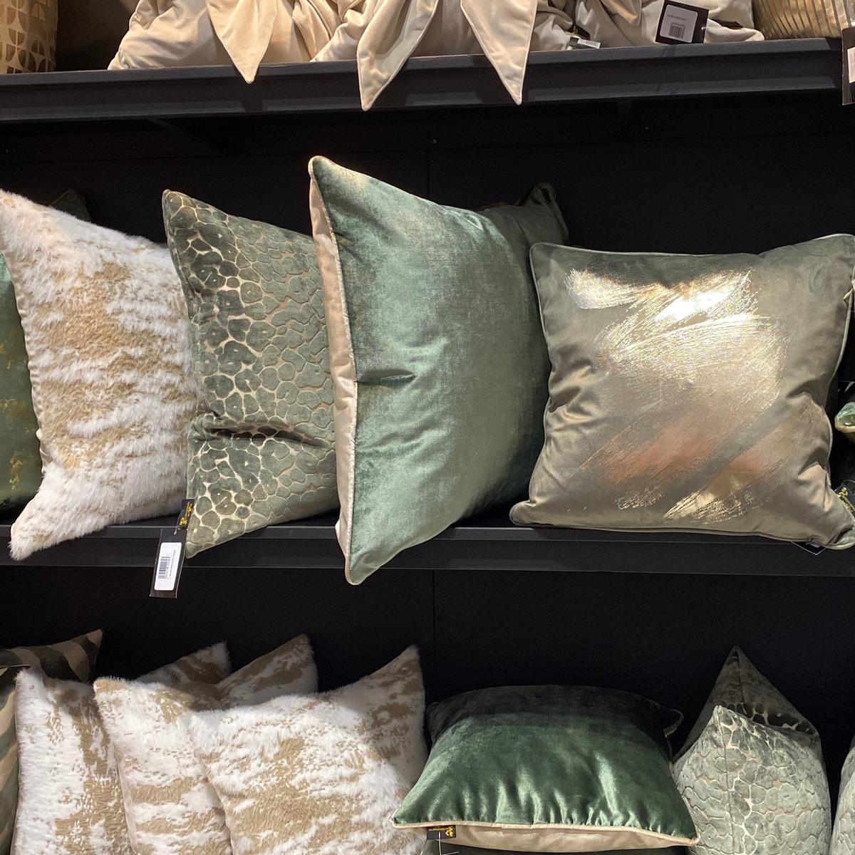 Malini Paul Moneypenny Twofaced Cushion in Sage