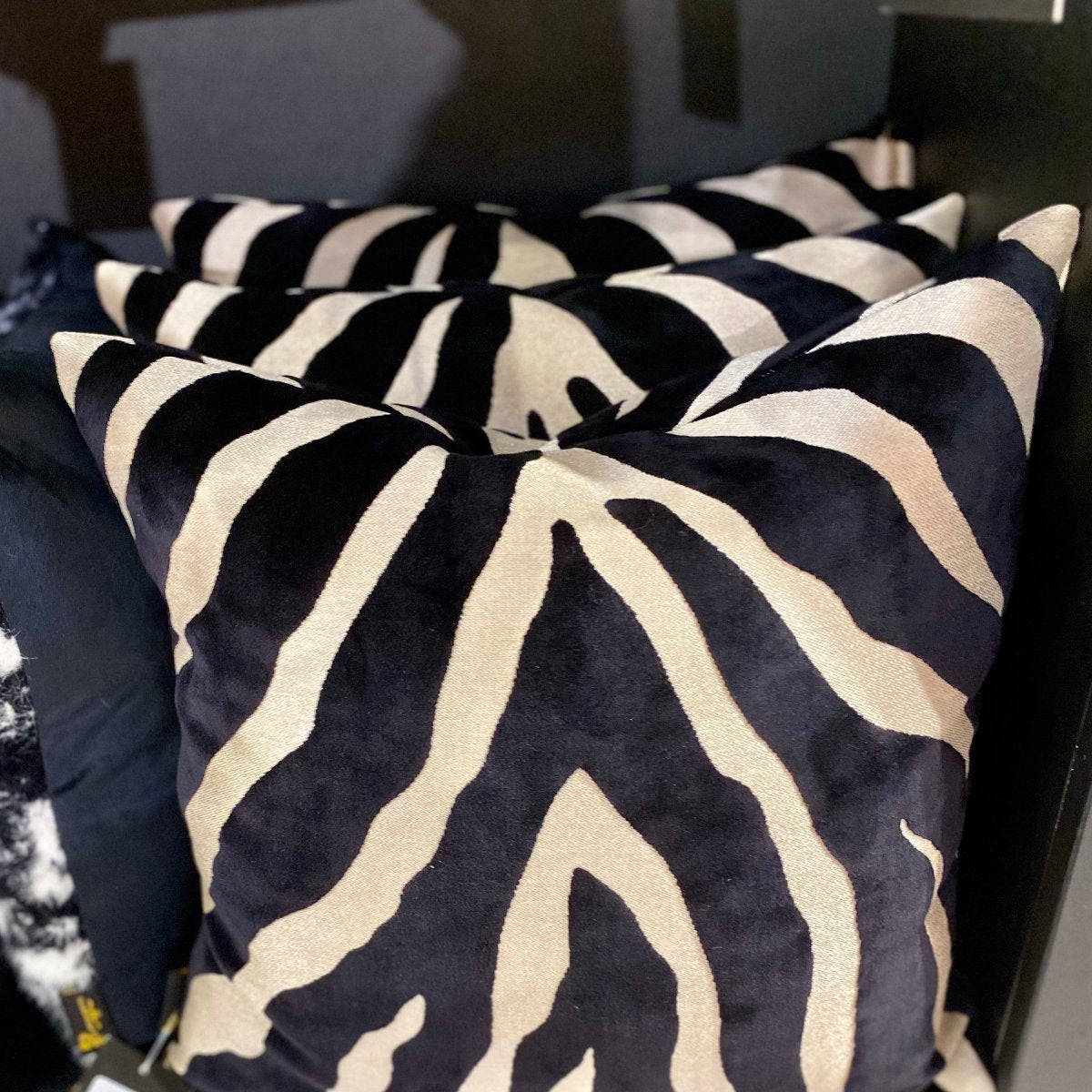 Malini Paul Moneypenny Zebedeedodah Cushion in Black Beaumonde©