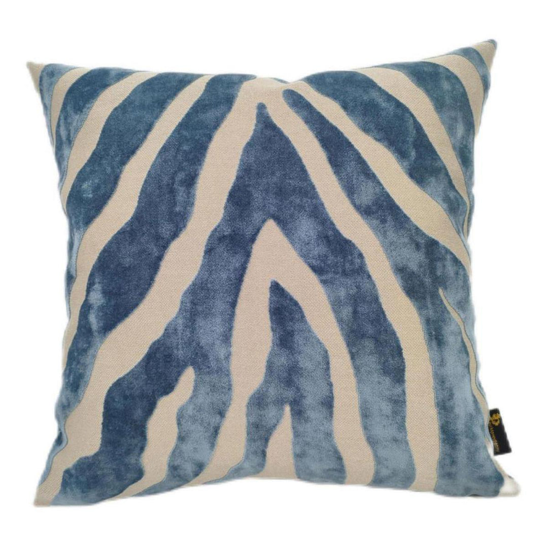 Malini Paul Moneypenny Zebedeedodah Cushion In Blue-Beaumonde
