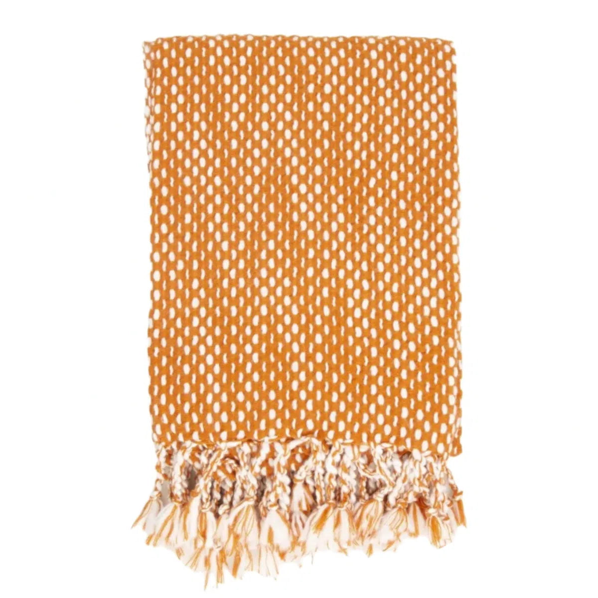 Malini Rust Raindrops Throw-Beaumonde