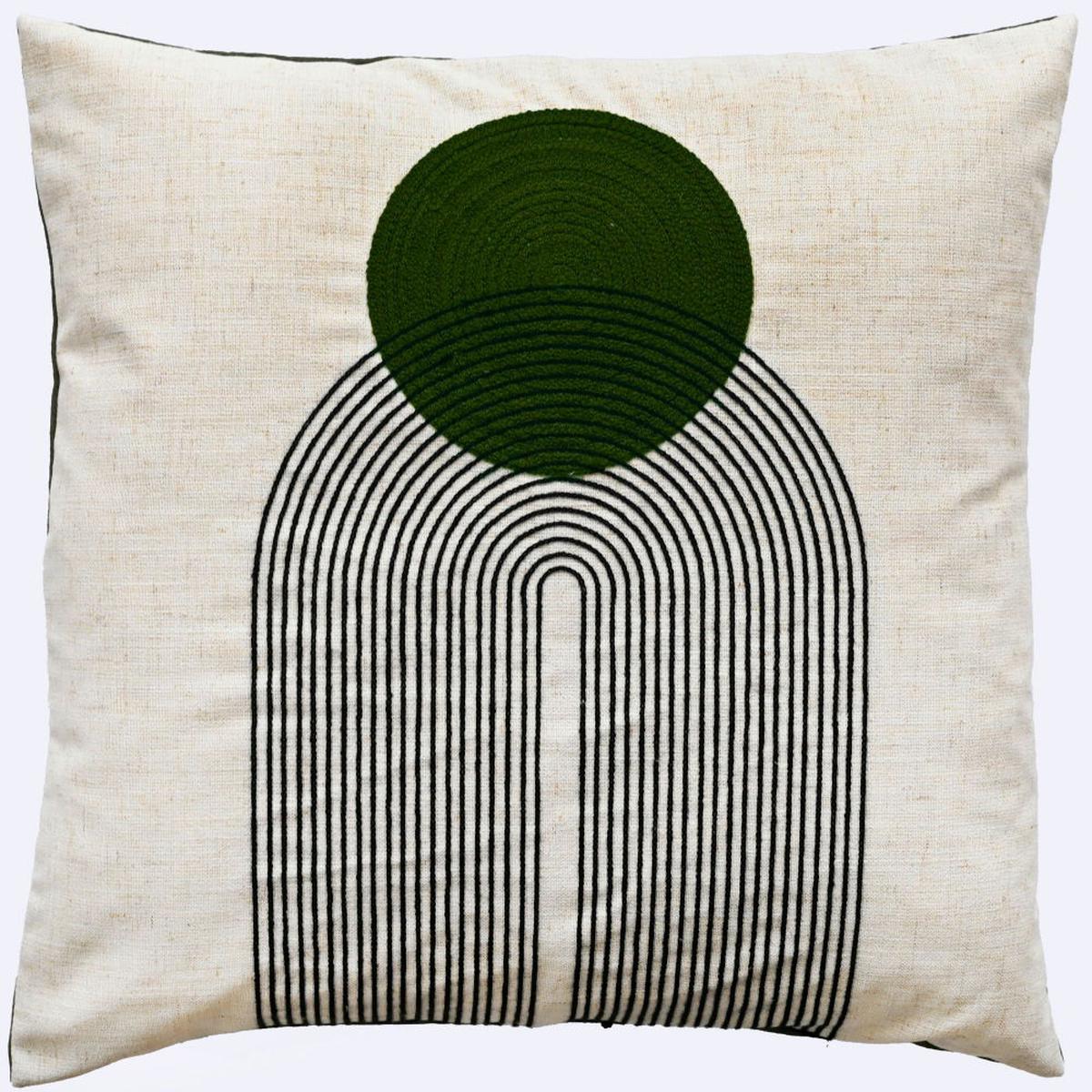Malini Saloni Cushion In Olive