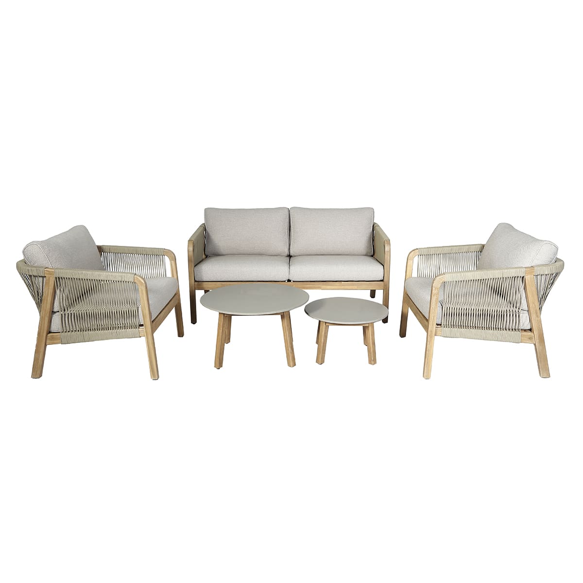 Maze Martinique 2 Seat Lounge Set - Light Brown-Beaumonde