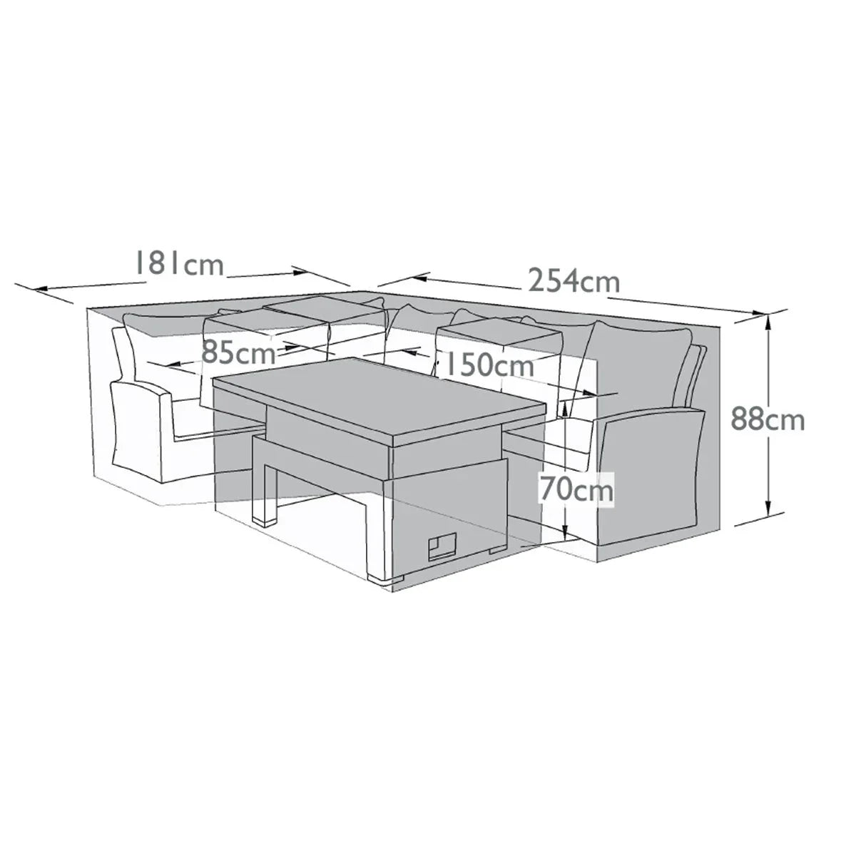 Maze Outdoor Cover for Large Corner Dining Sofa Set-Beaumonde
