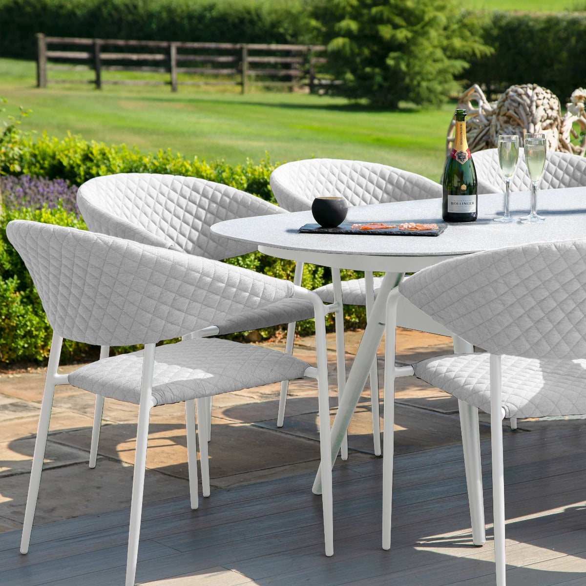 Maze Pebble 6 Seat Oval Dining Set