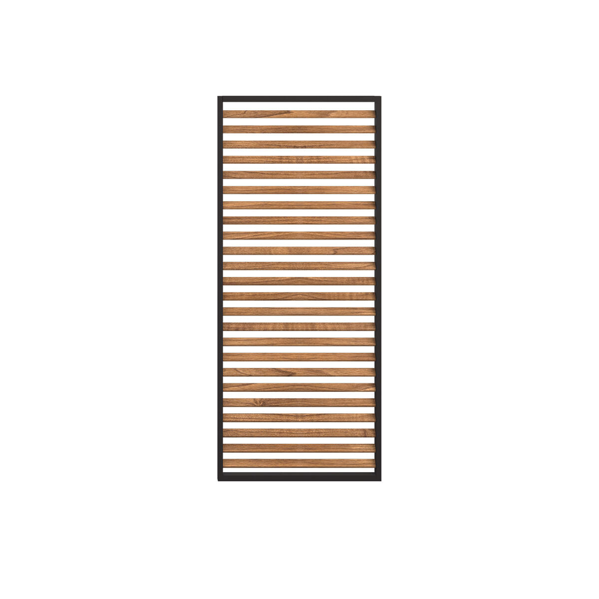 Pergola Aluminium Louvre Wood Effect Panel - Grey frame & middle beam-Beaumonde