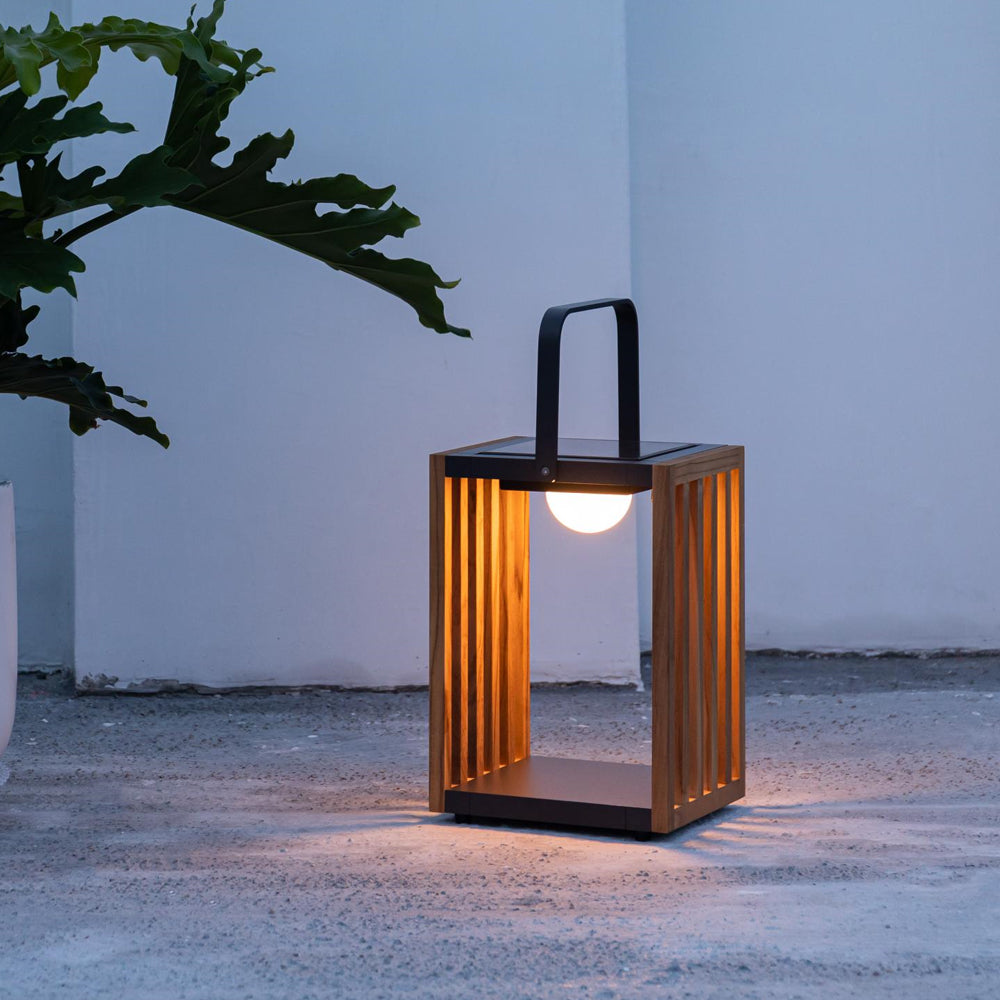 Maze Venus Solar Light - Wood - Charcoal-Beaumonde