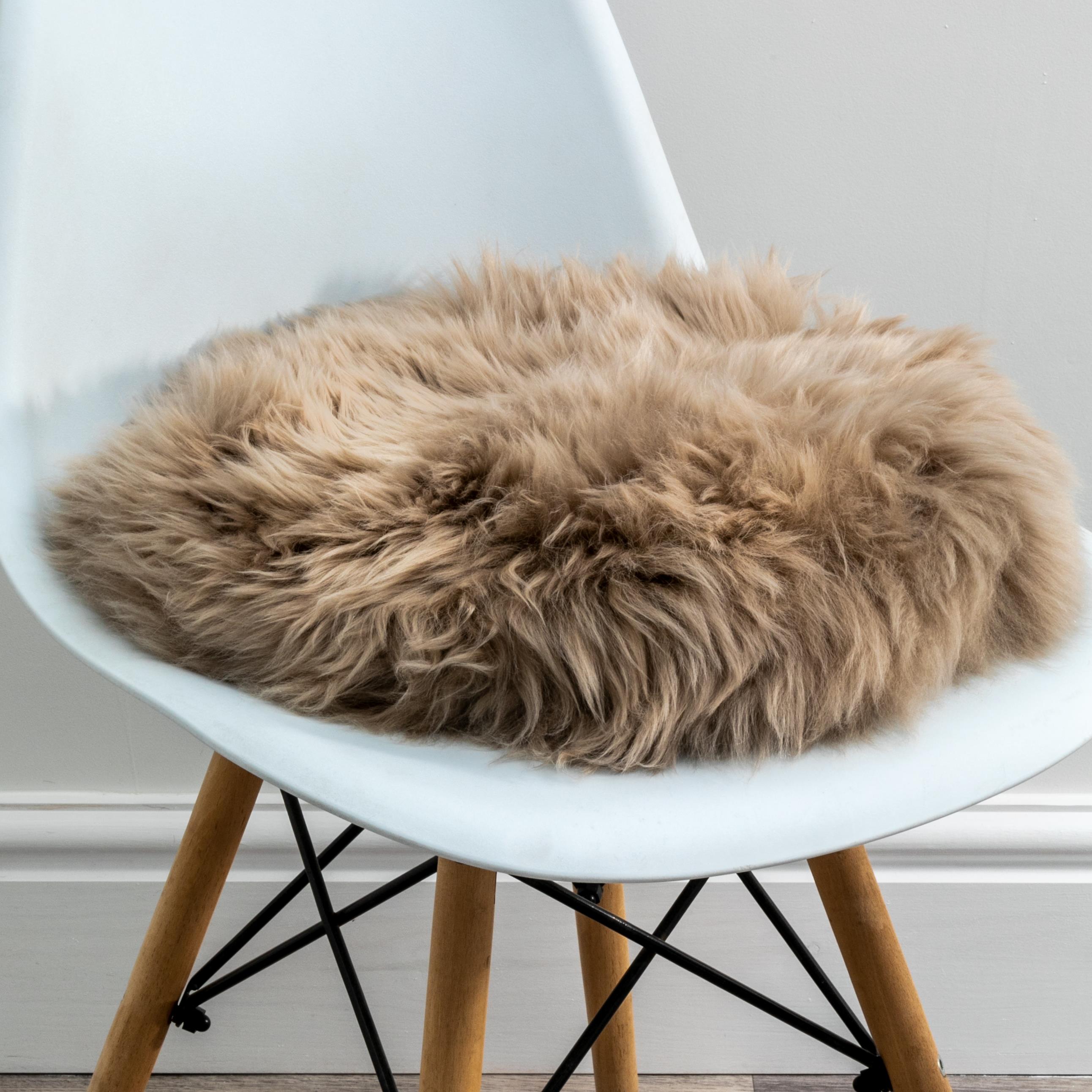 Native Home Round Sheepskin Chair Pad-Beaumonde