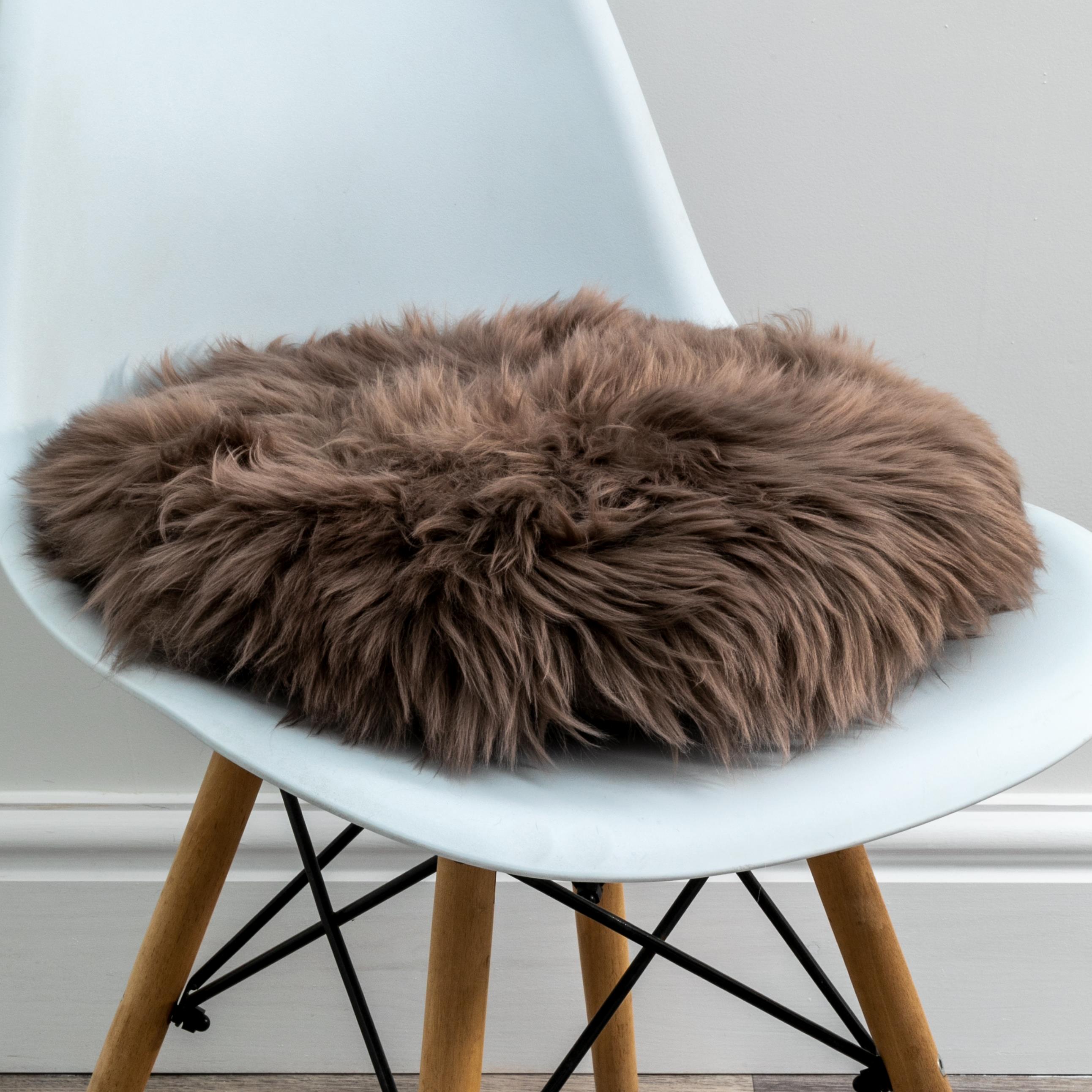 Native Home Round Sheepskin Chair Pad-Beaumonde