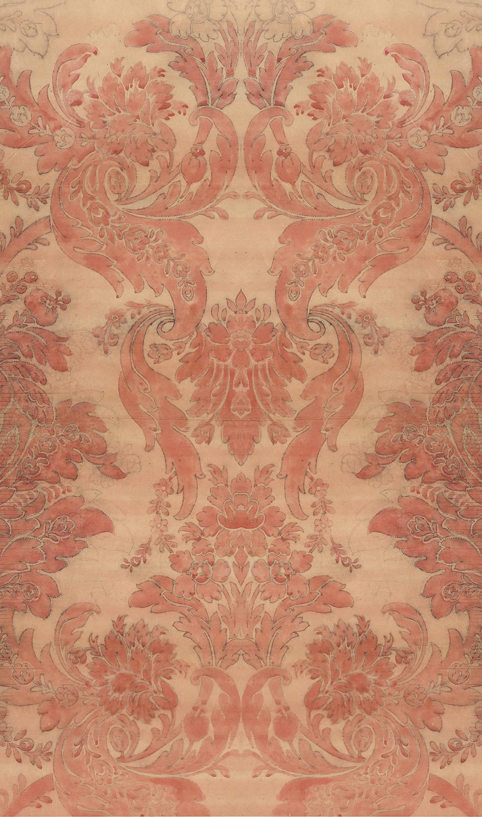 Big Patterns Aubusson Rouge Wallpaper-Beaumonde