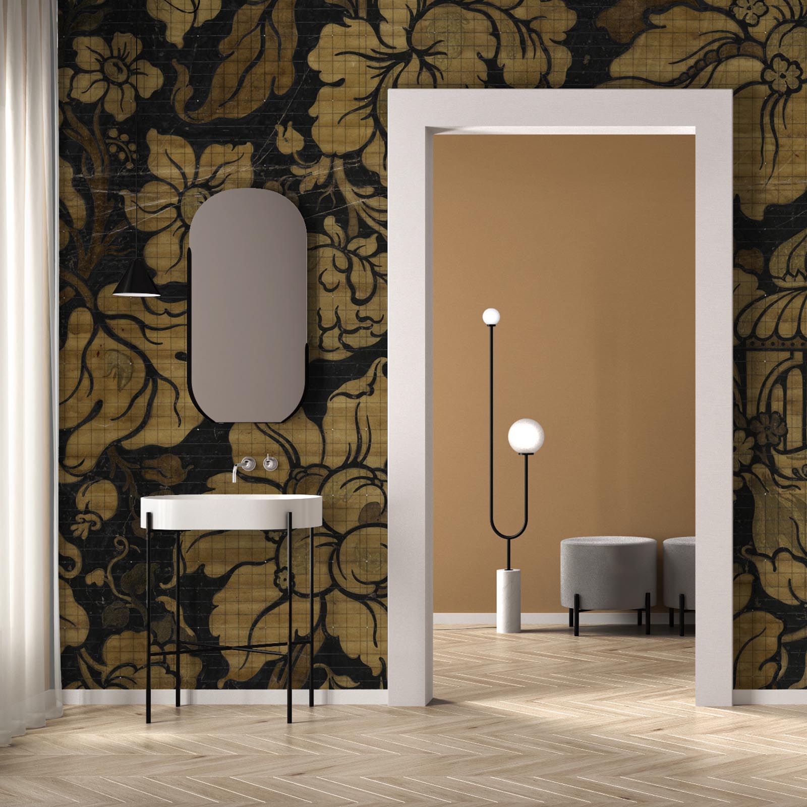 Big Patterns Paradis Noir Wallpaper-Beaumonde