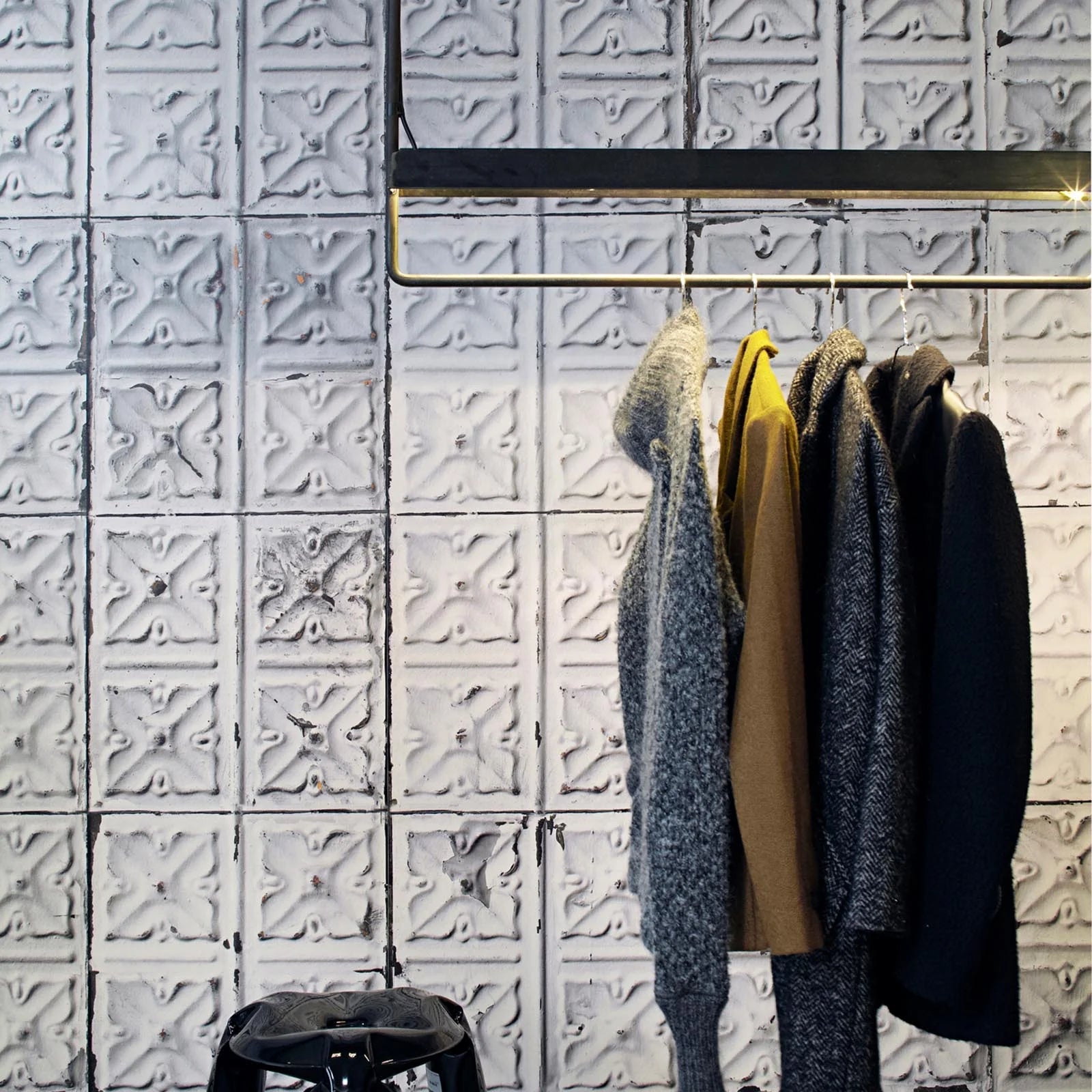 NLXL Brooklyn Tin Tiles White/Grey Wallpaper TIN-04-Beaumonde