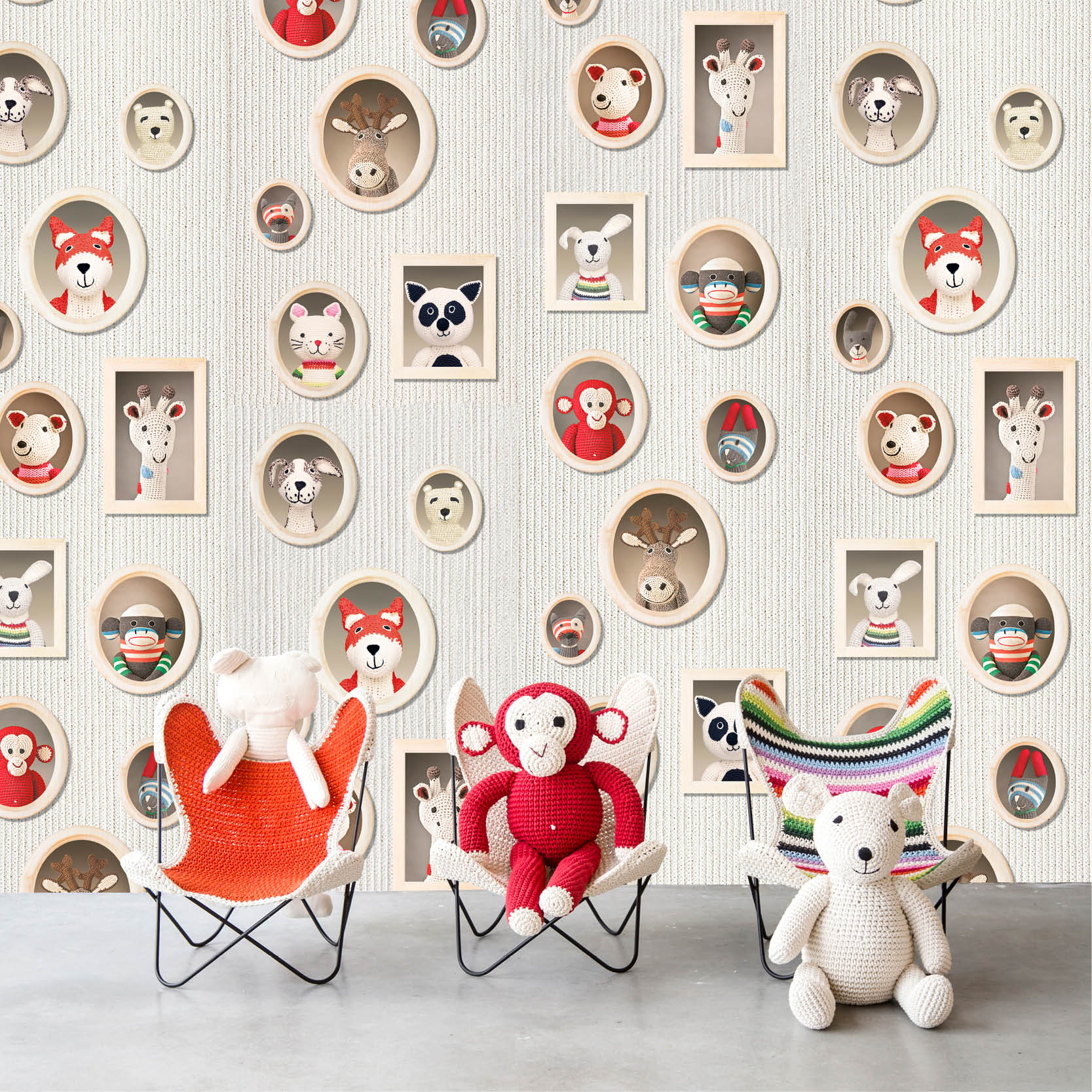 NLXL Crochet Animals Wallpaper-Beaumonde