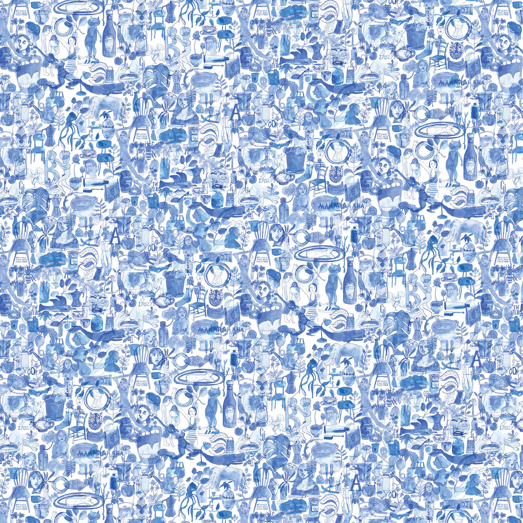 NLXL Drops I'm Blue Wallpaper Mural-Beaumonde