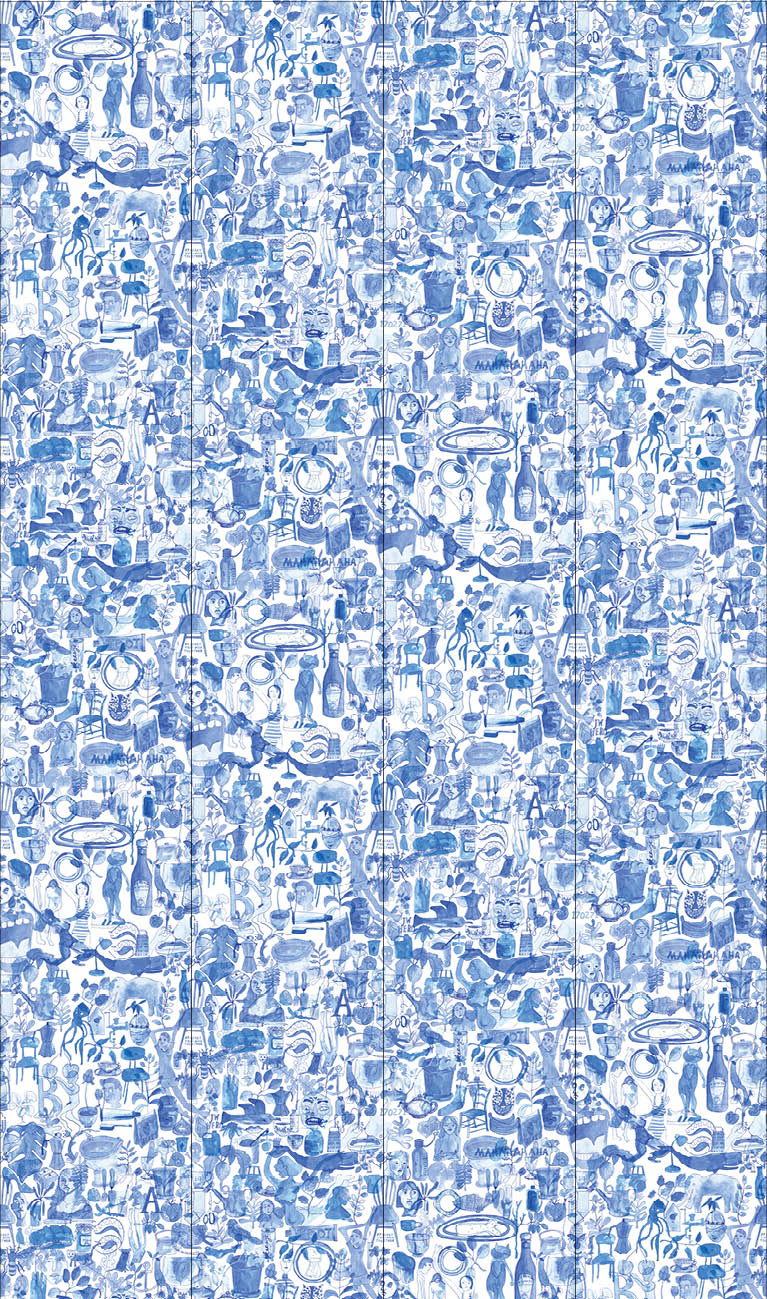 NLXL Drops I'm Blue Wallpaper Mural-Beaumonde