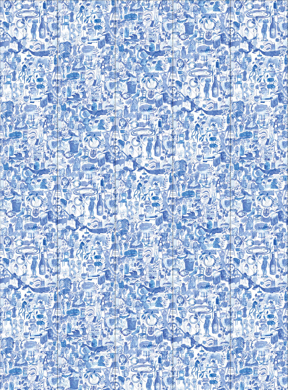 NLXL Drops I'm Blue Wallpaper Mural-Beaumonde