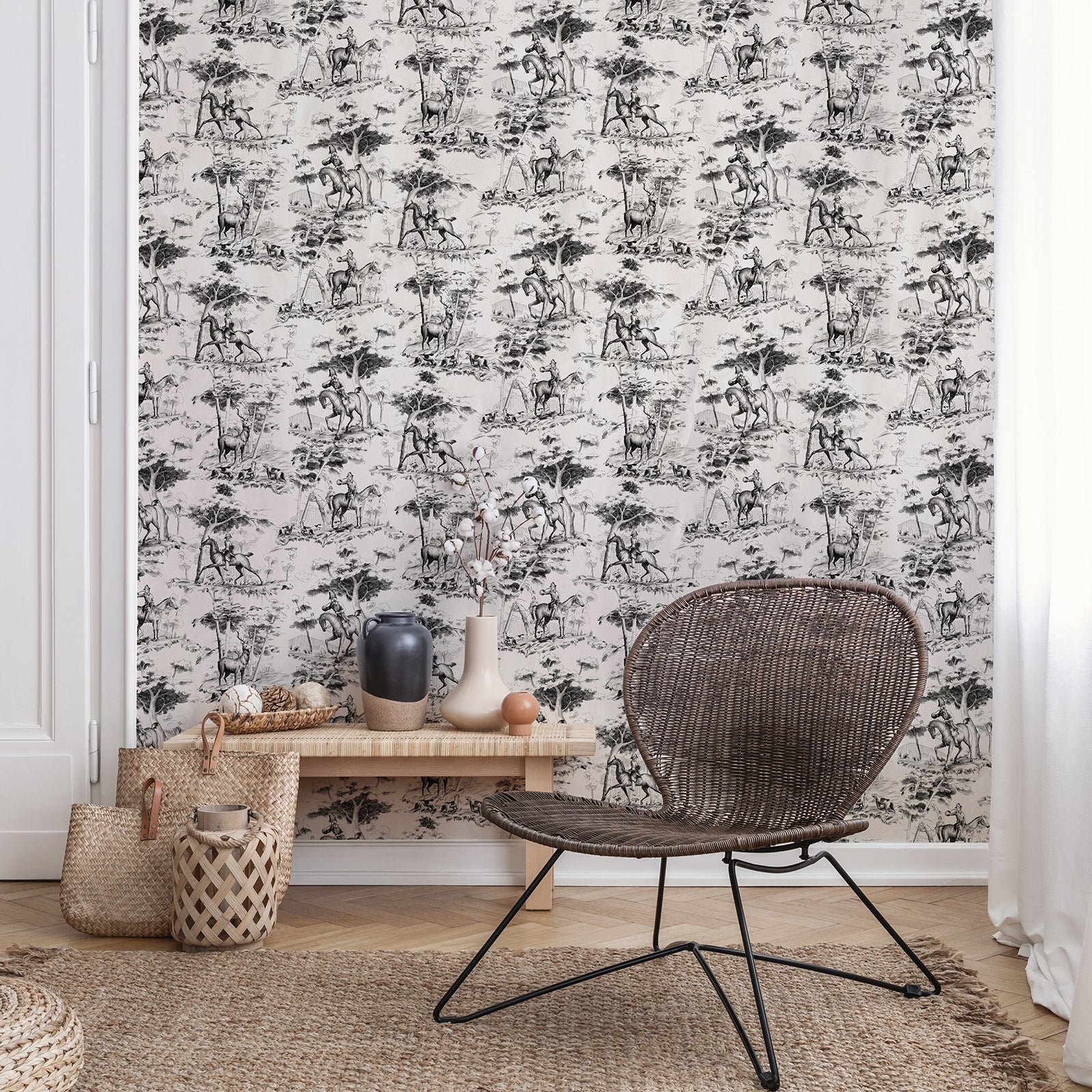 NLXL La Chasse Blue Wallpaper-Beaumonde