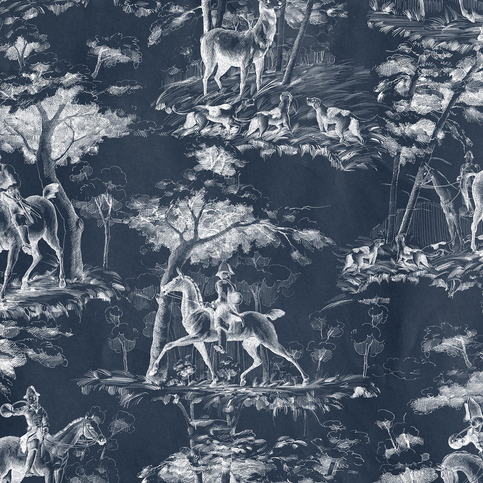 NLXL La Chasse Blue Wallpaper-Beaumonde