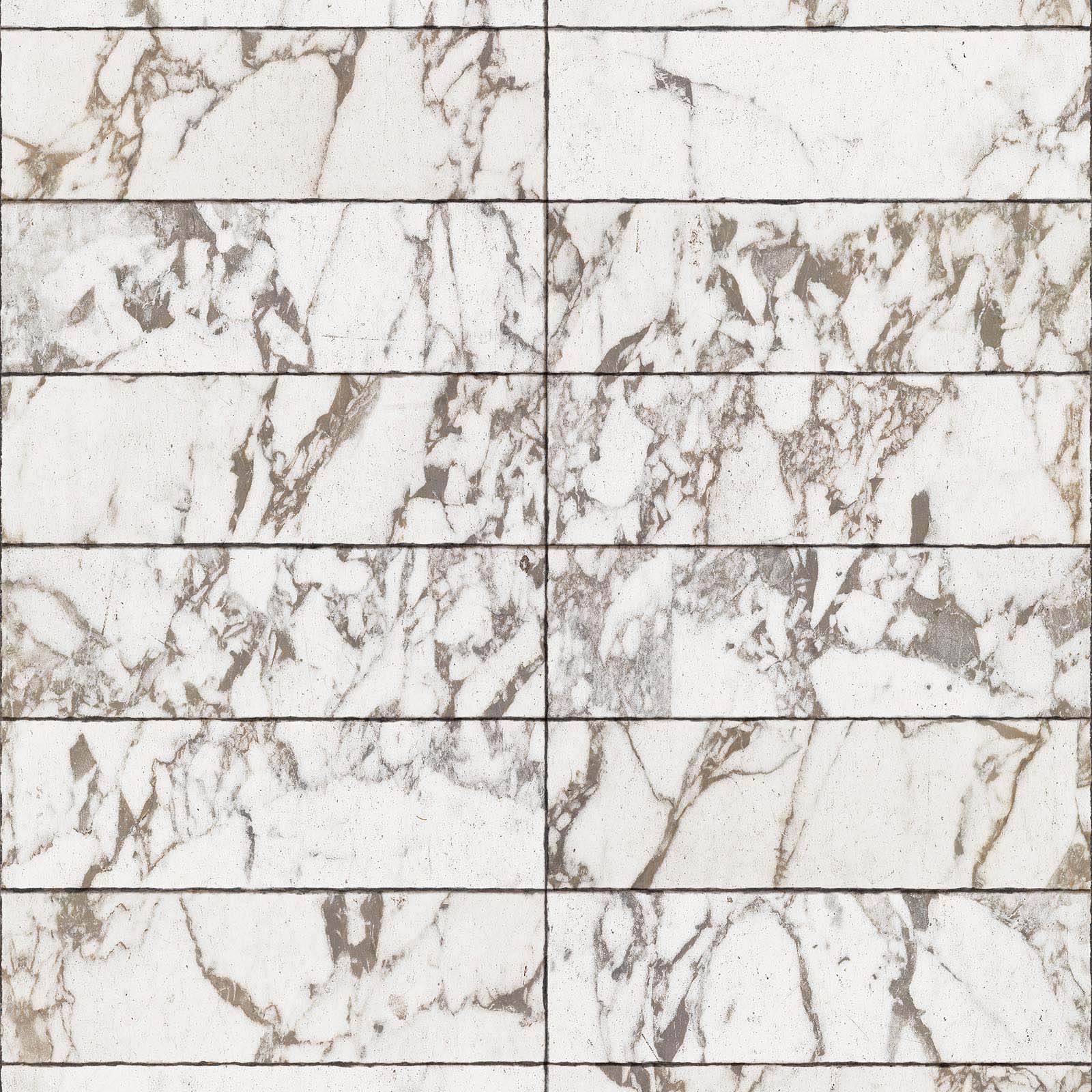 Materials Wallpaper PHM-43 White Tiles 24,4 x 7,7 cm-Beaumonde